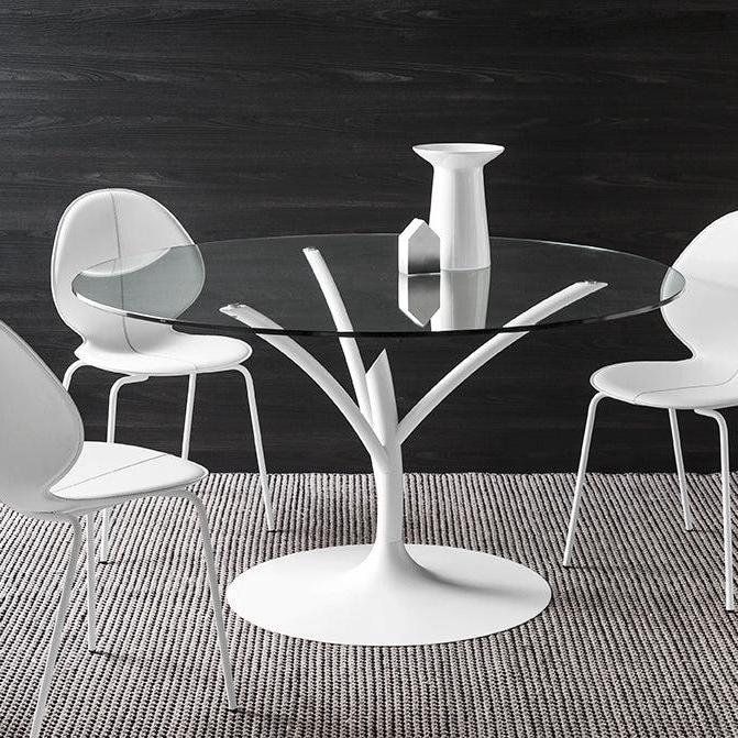 Stoel BASIL taupe zitting met verchroomde metalen basis