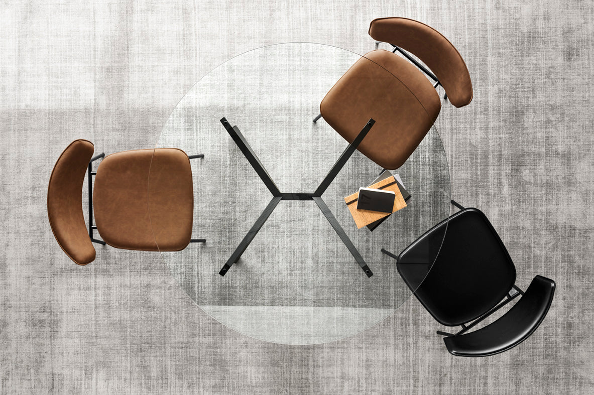 Upholstered FIFTIES Chair with Gold Base