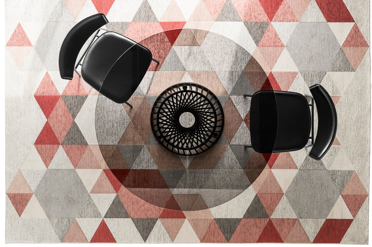 VORTEX Round Table with Smoky Glass Top and Black Base