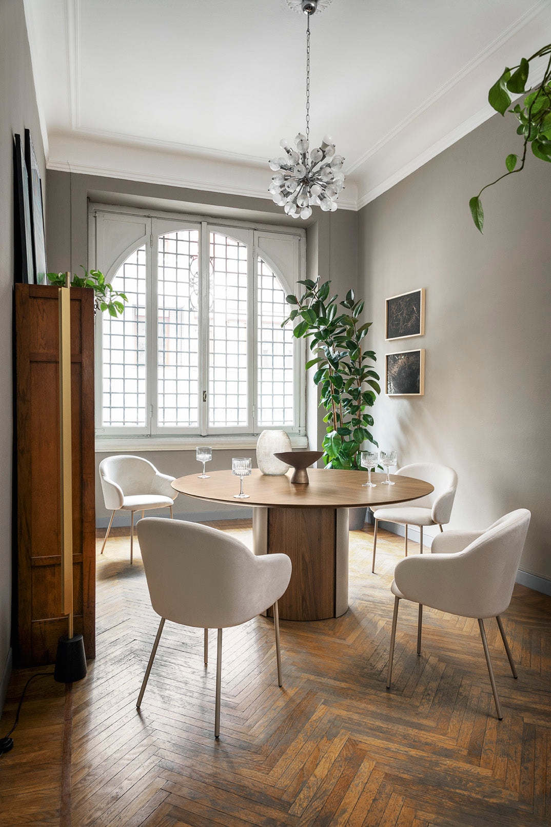 Sessel mit Armlehnen HOLLY FAB gepolstert mit braunem Metallgestell