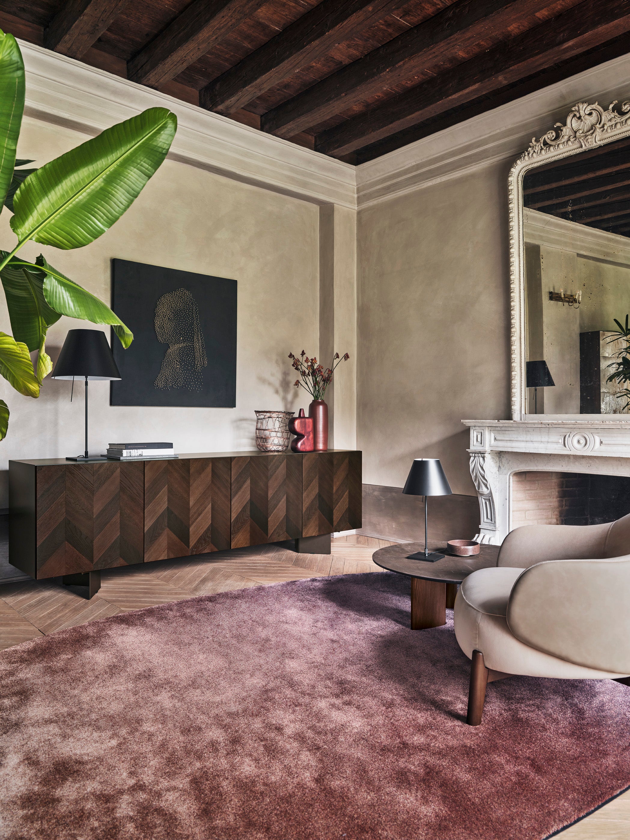 Dressoir INTARSI donkerbruin hout