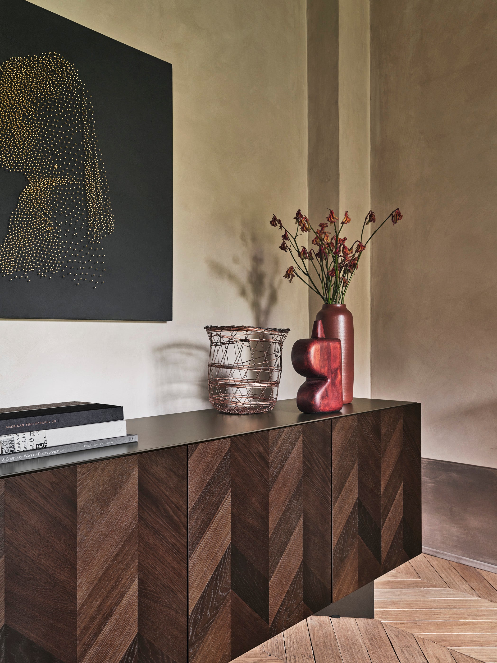 Dressoir INTARSI donkerbruin hout