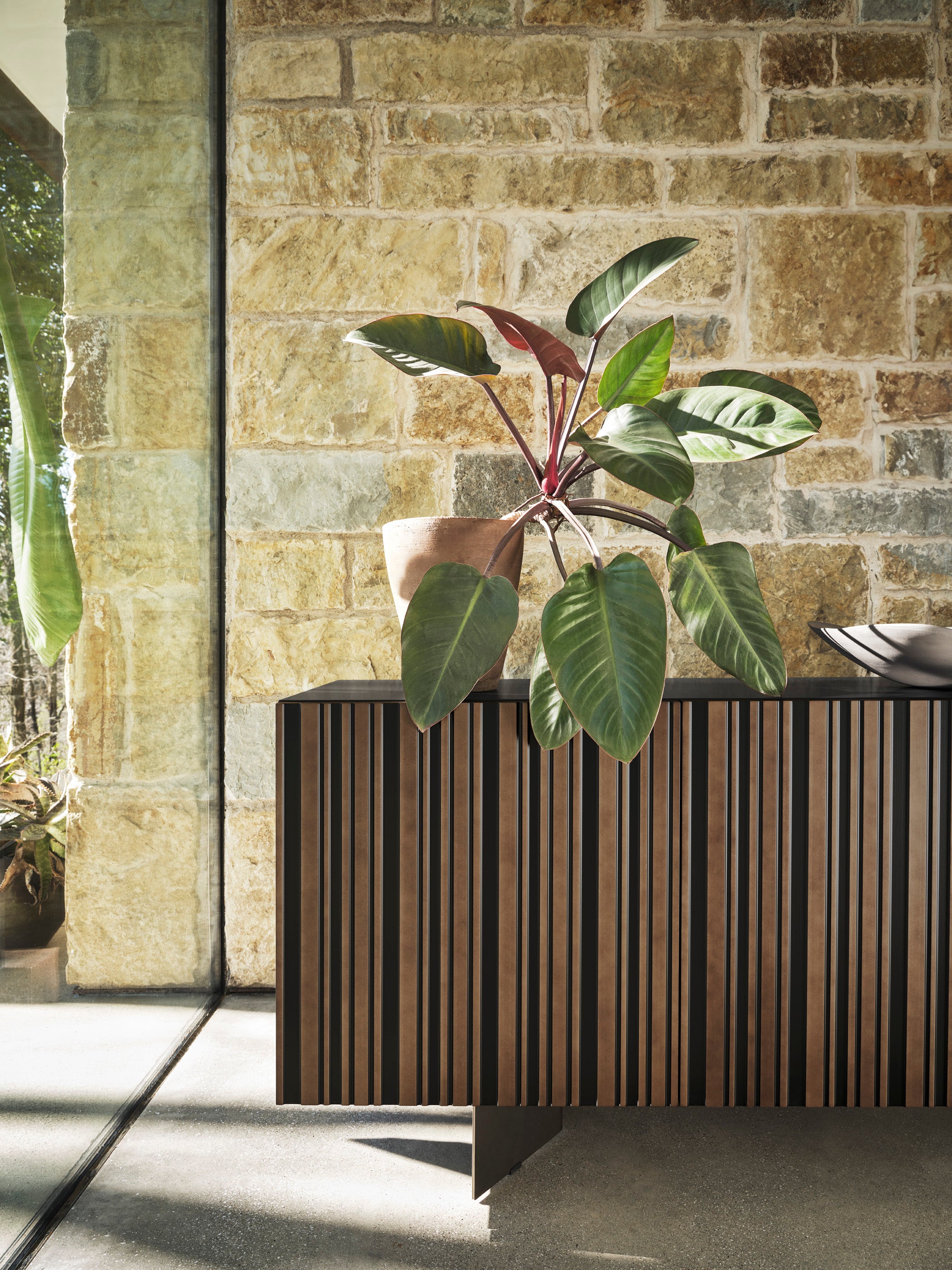 STRIPES chest of drawers black with brown