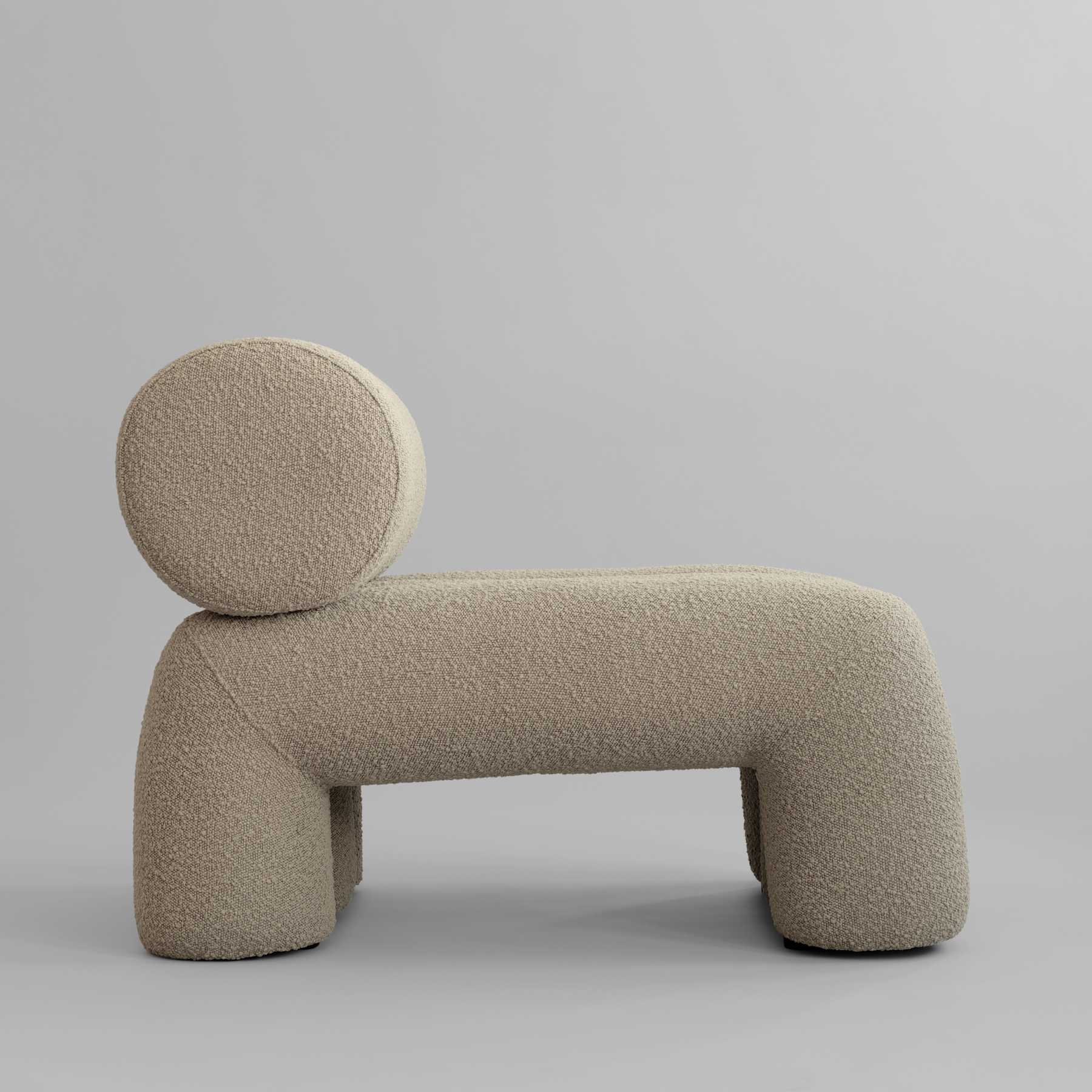 Fotel FOKU zandkleurige boucle