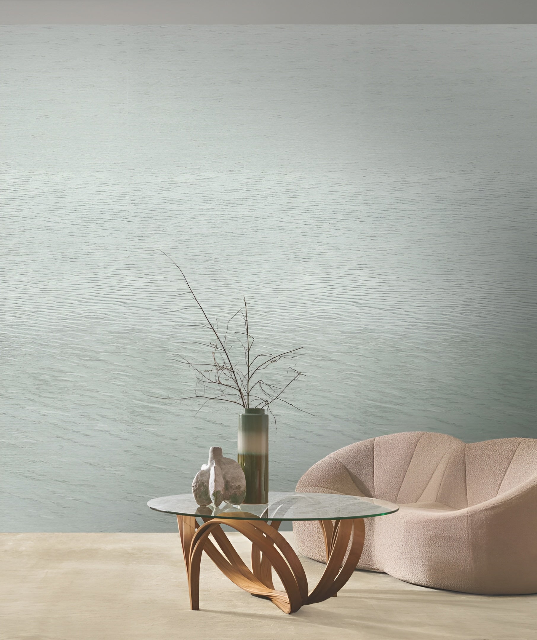 Mural imitujący splot żakardowy HAMANA - OPALINE turkusowy