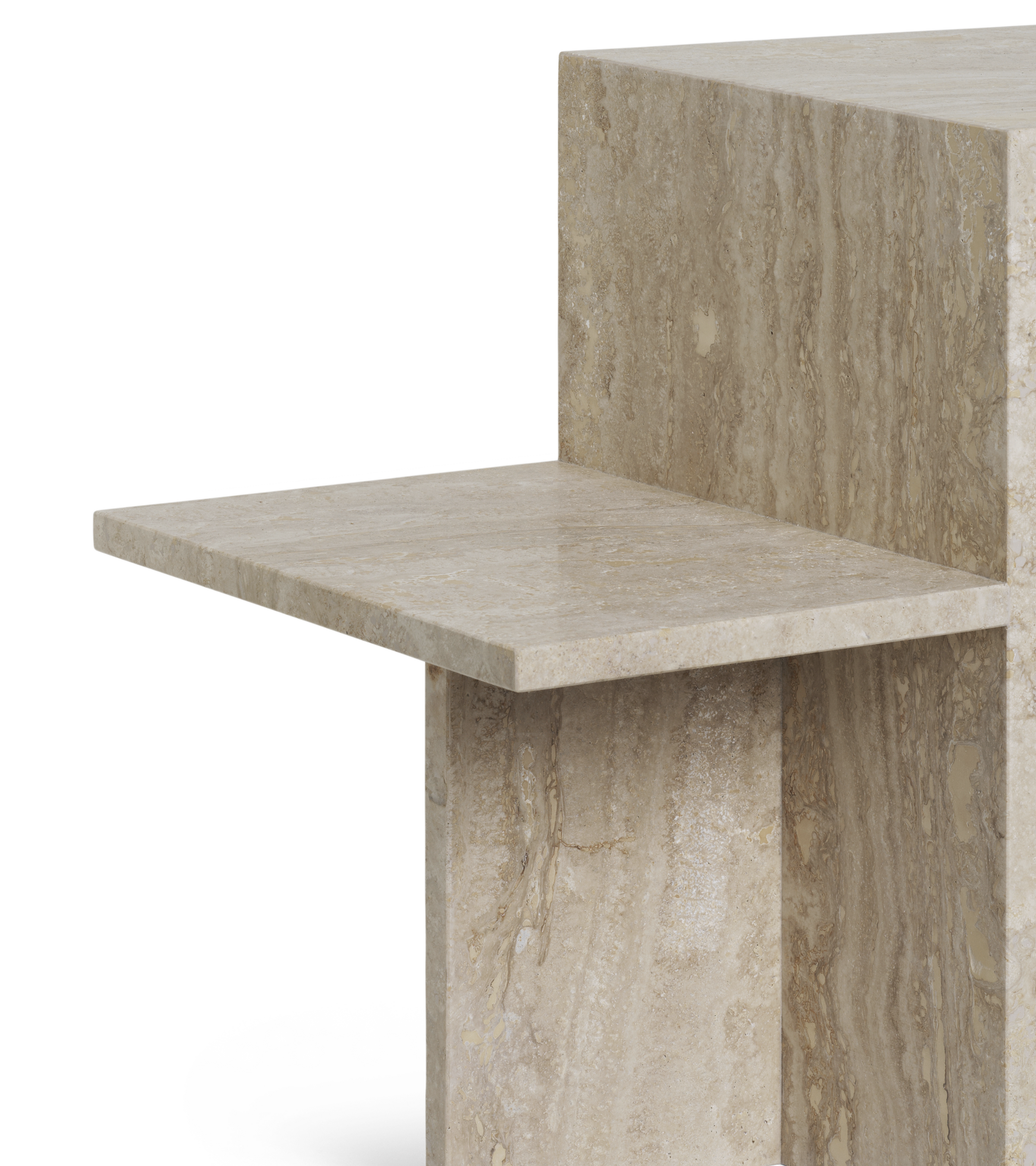 Bijzettafel DISTINCT zandkleurige travertin
