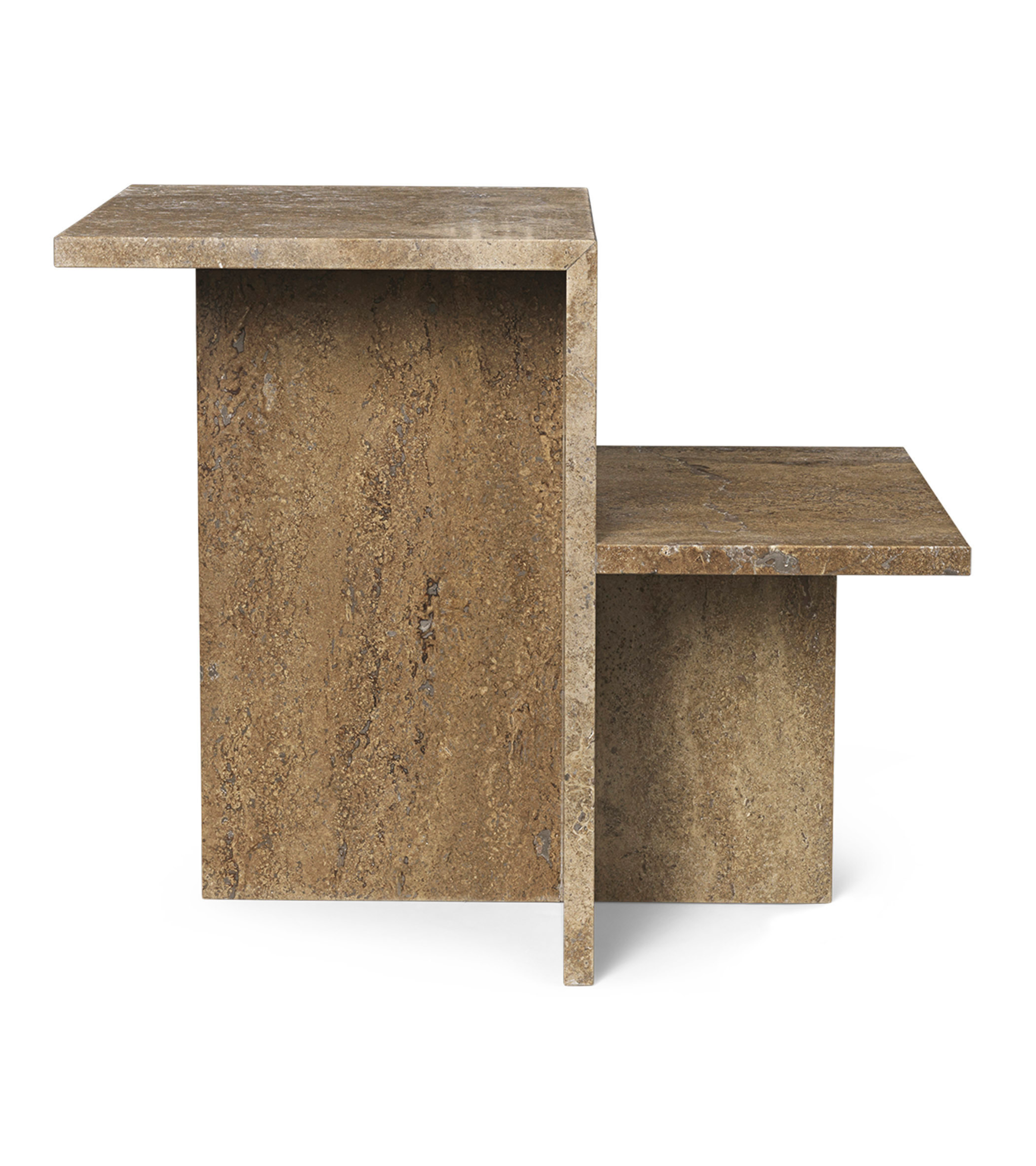 Zijtafel DISTINCT donkerbruin travertijn