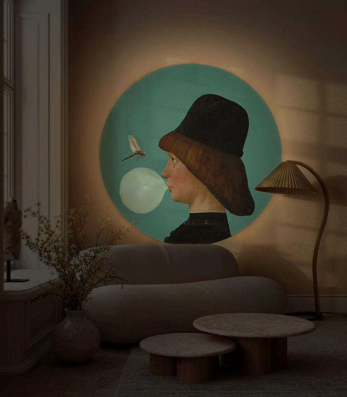 Lampa ścienna DOTS LIGHTING - BOY AND DRAGONFLY zielony