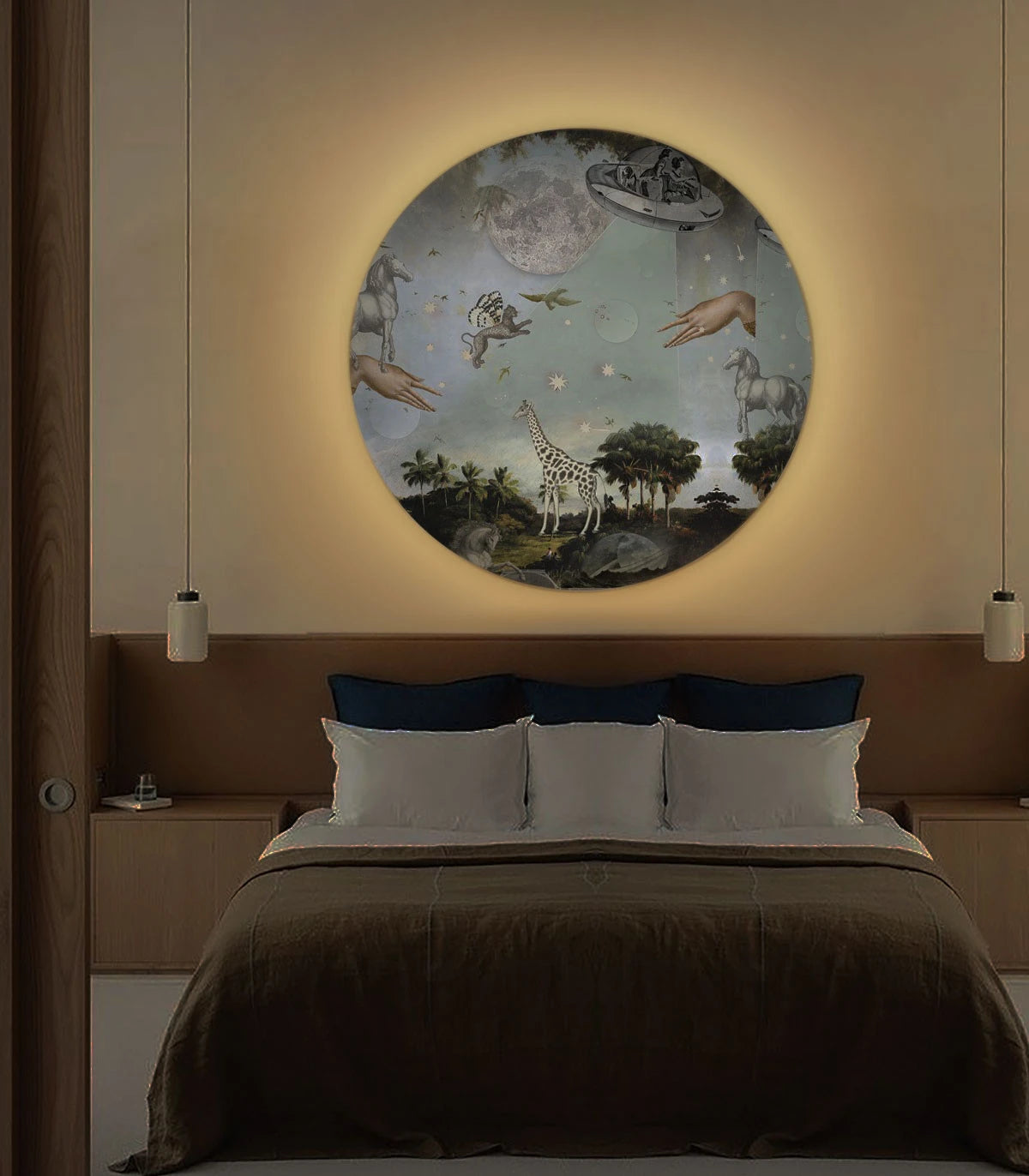 Lampa ścienna DOTS LIGHTING - STARDUST SAFARI ciemnozielony z niebieskim