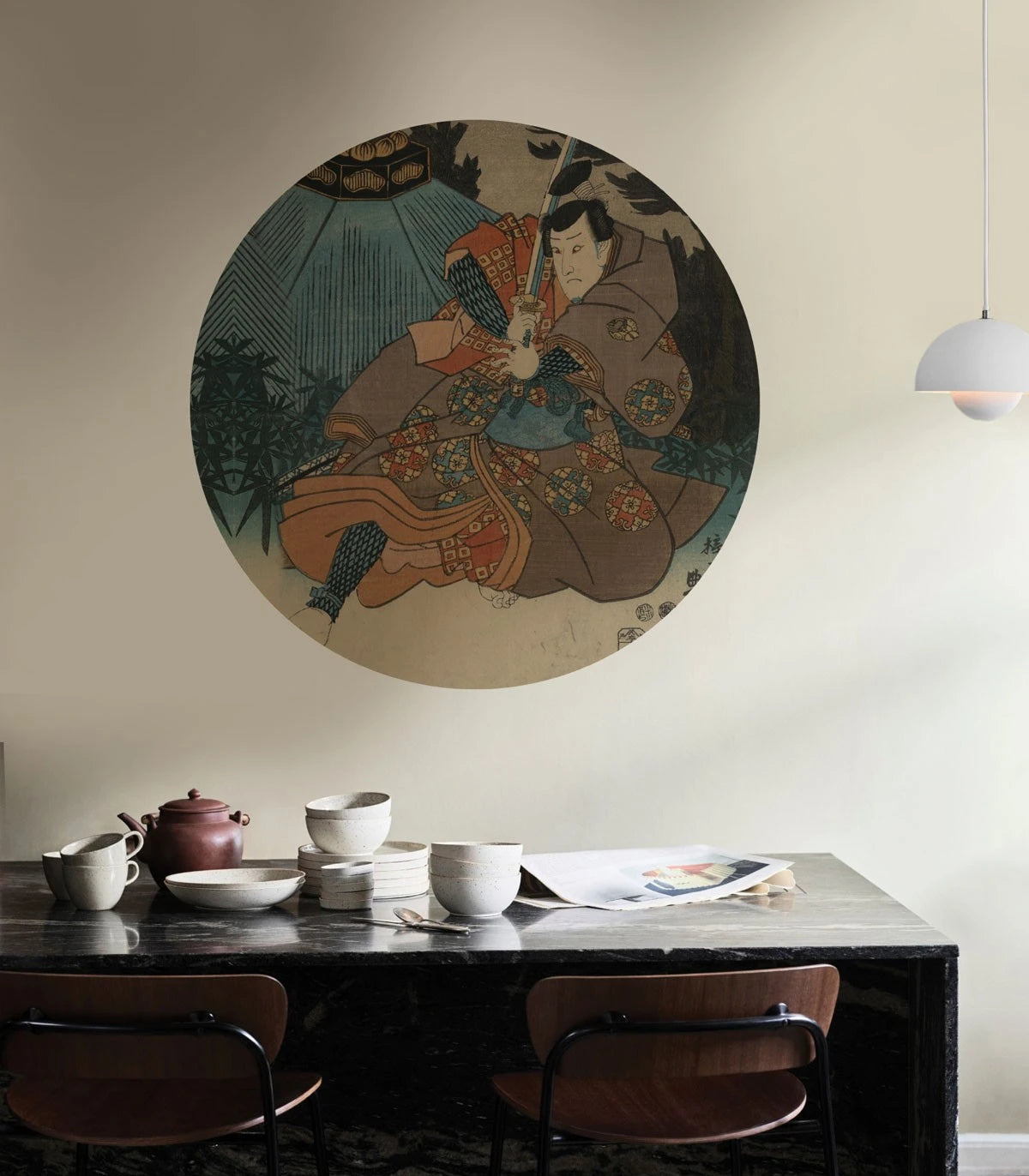 Wandlamp DOTS LIGHTING - WARRIOR ETHOS beige met blauw