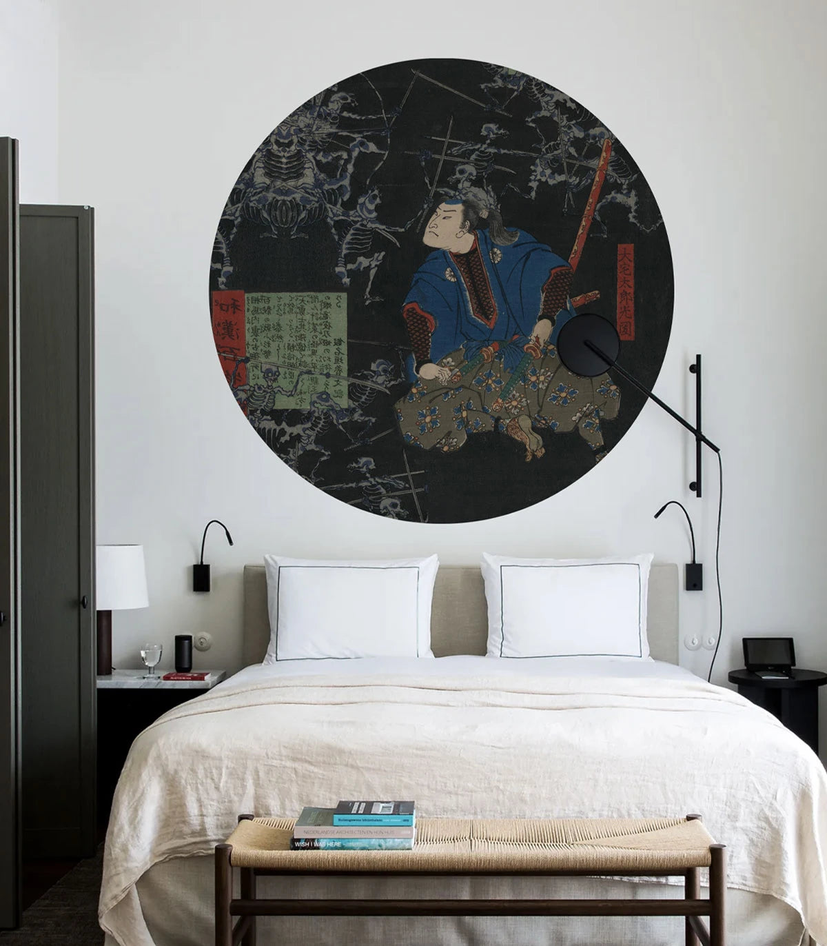 Mural w kształcie koła DOTS - THE UNDEAD BATTLE czarny