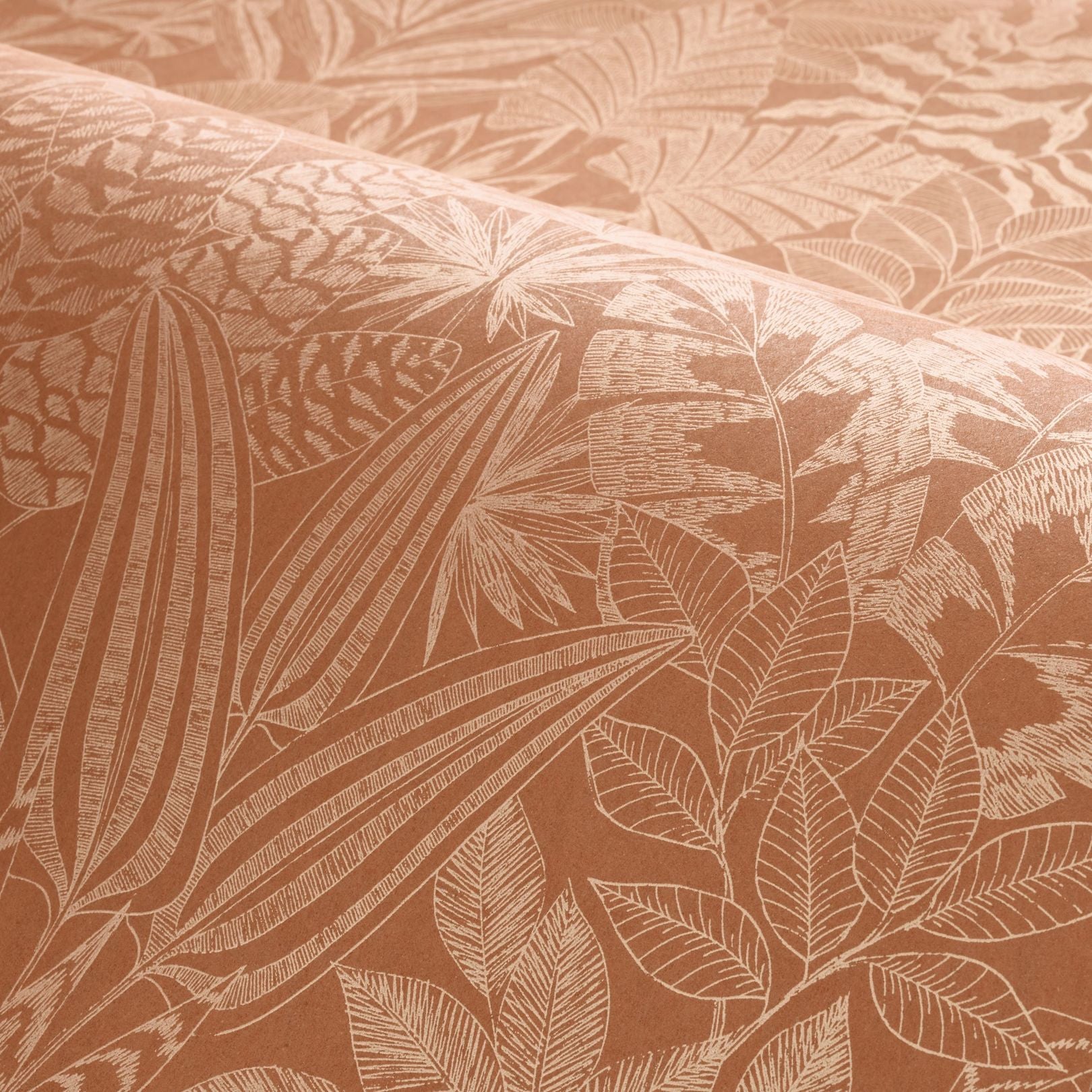 Plant Motif Wallpaper DOUM - TERRE DE SIENNE Terracotta