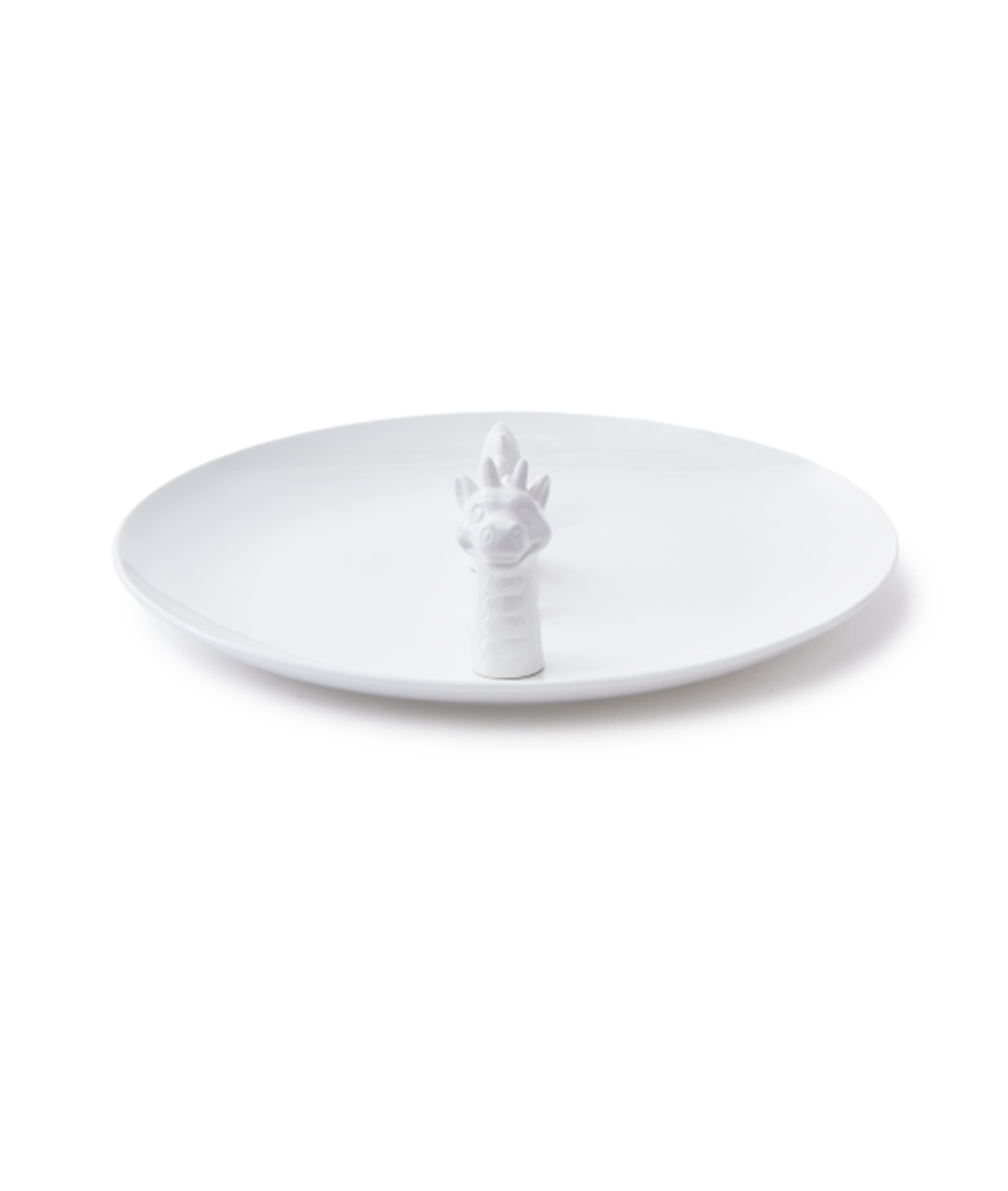 Decorative plate DRAGON white
