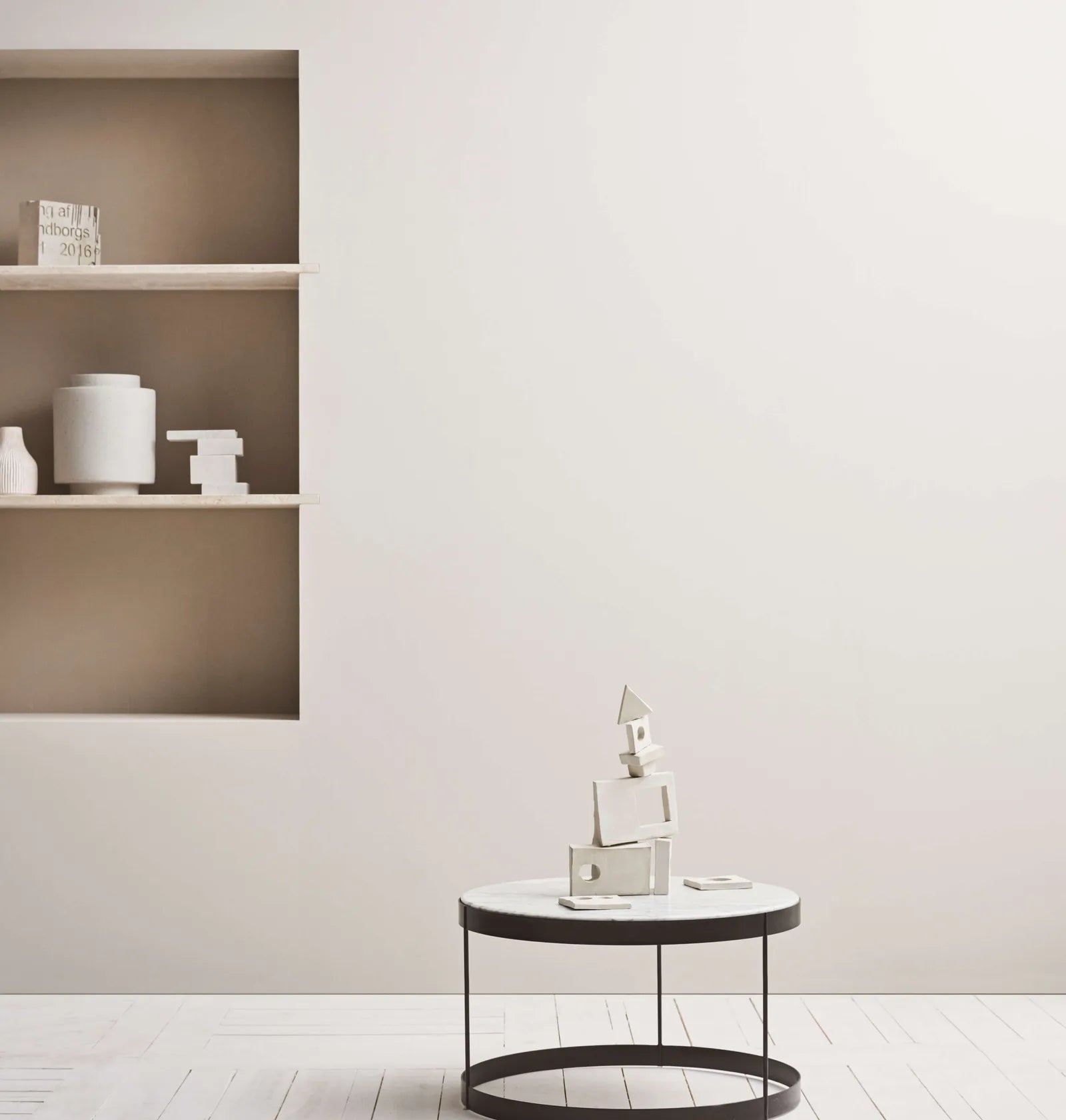 Koffietafel DRUM met crèmekleurige basis