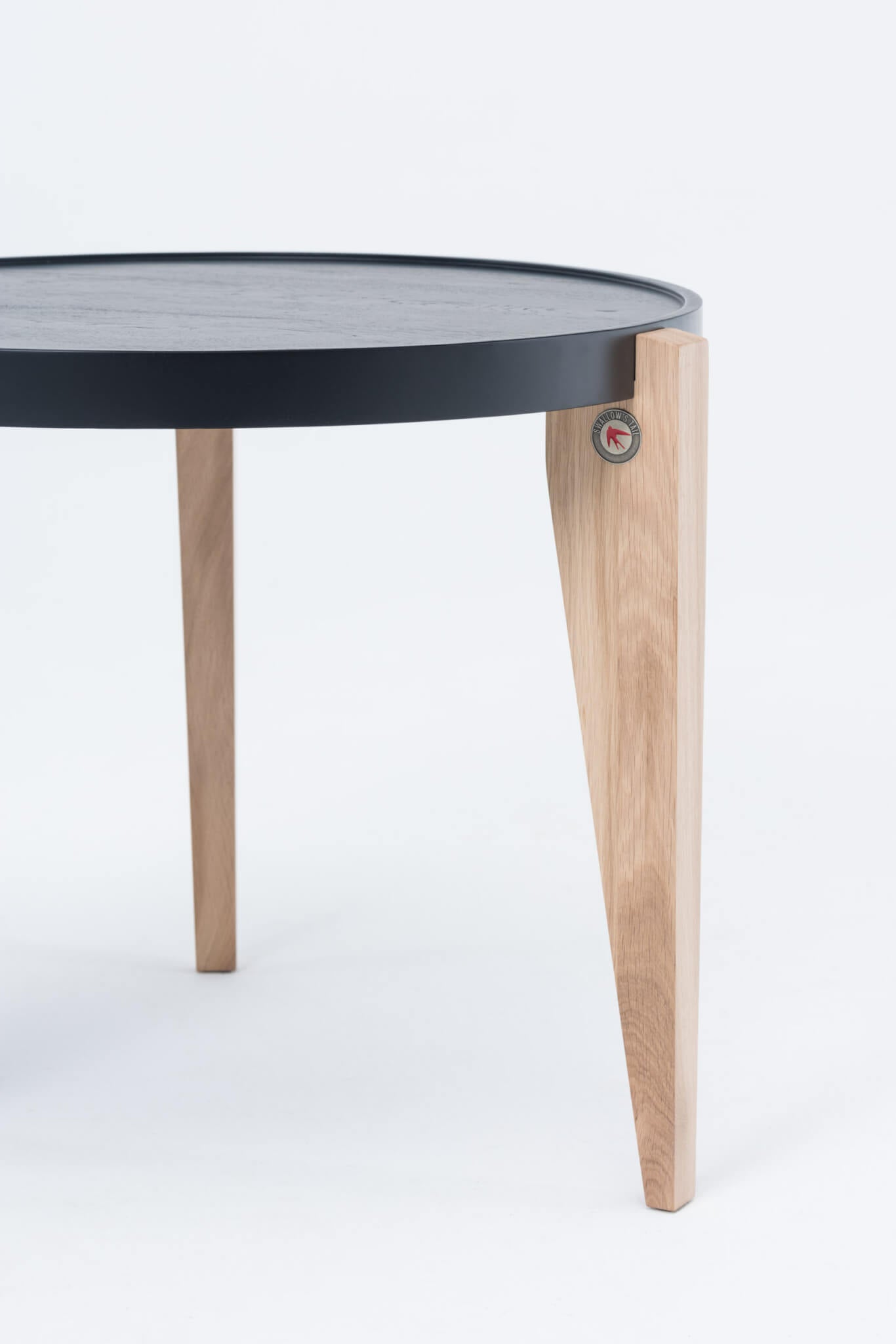 BONTRI table with black top and wooden base