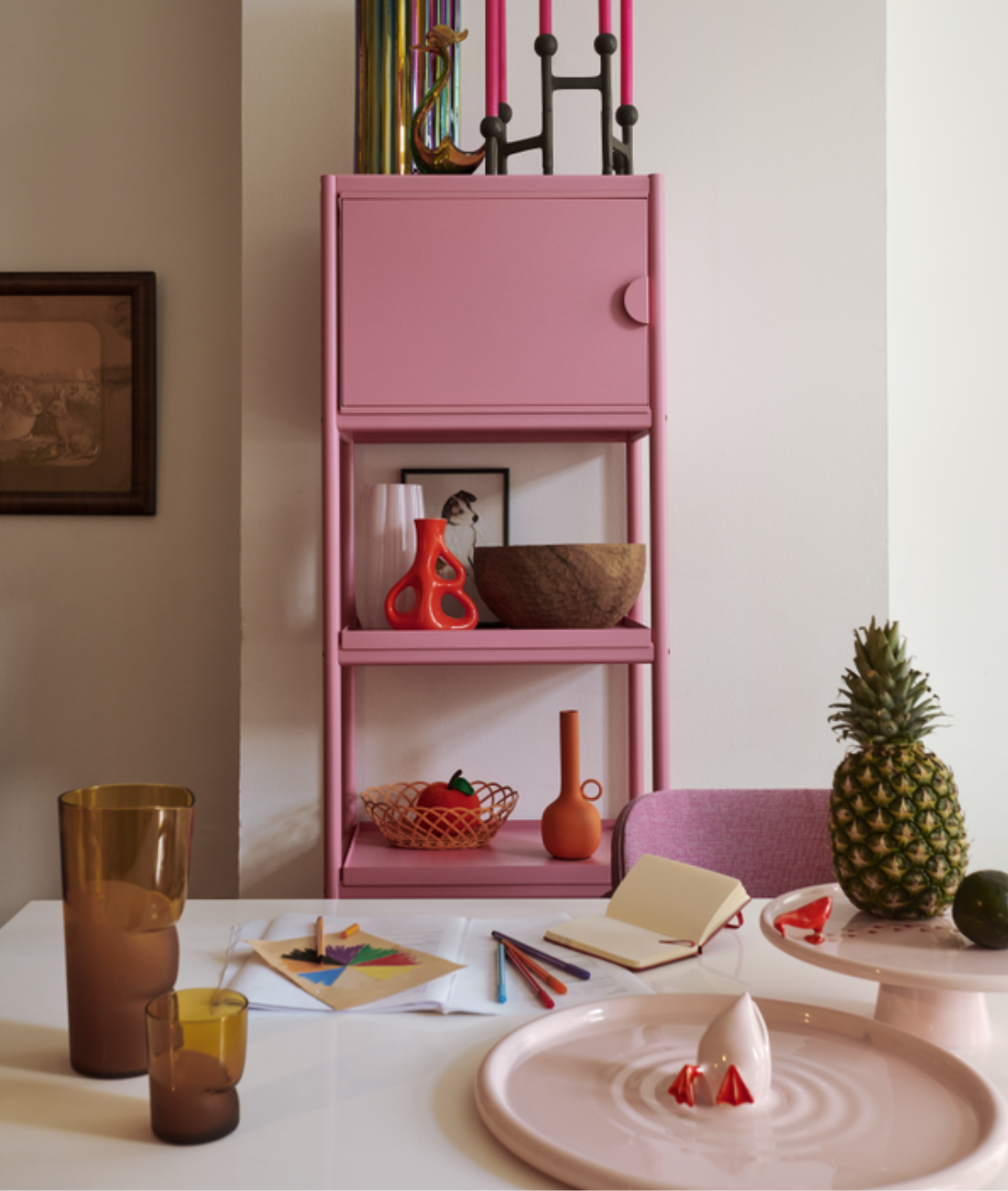 DIVING DUCK light pink plate