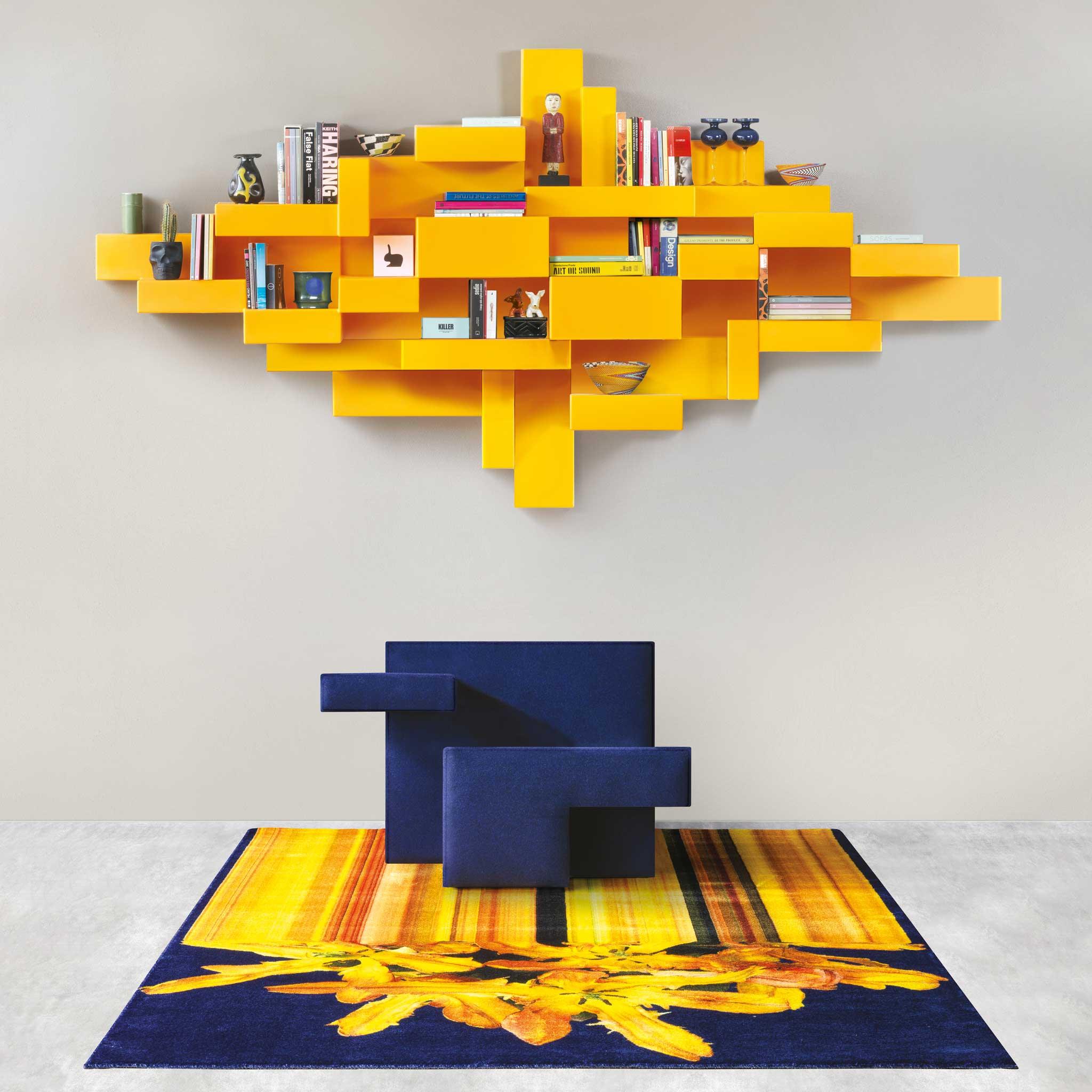 Dywan prostokątny GLITCH żółty Qeeboo    Eye on Design