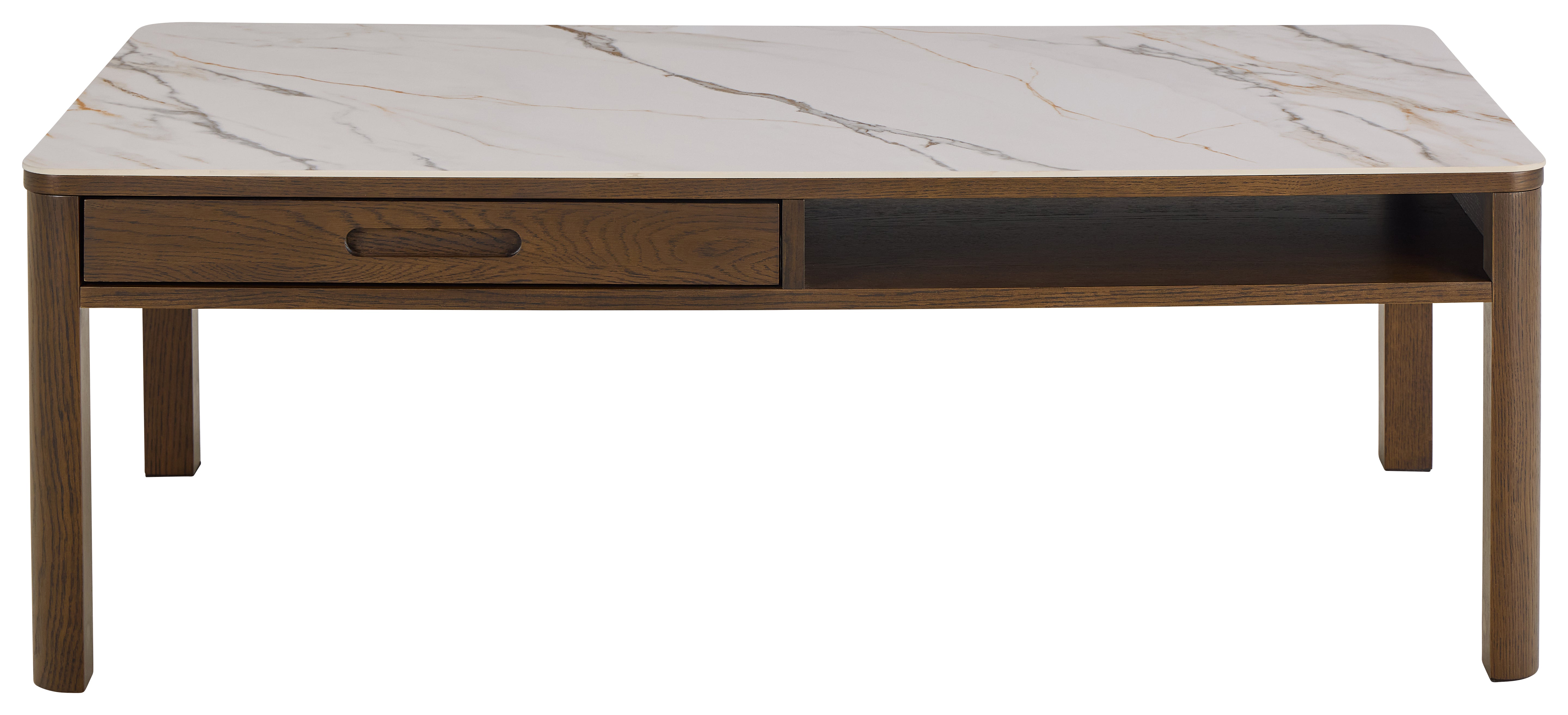 Salontafel met lade SOUTHAMPTON eikenfineer met keramisch blad