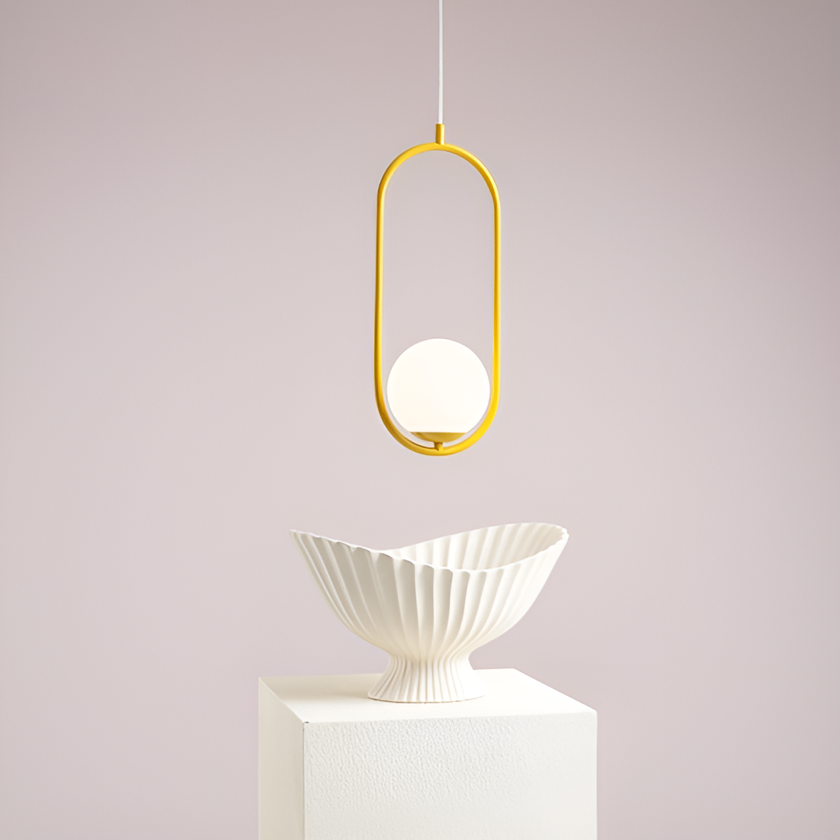 Riva Duo mustard hanging lamp