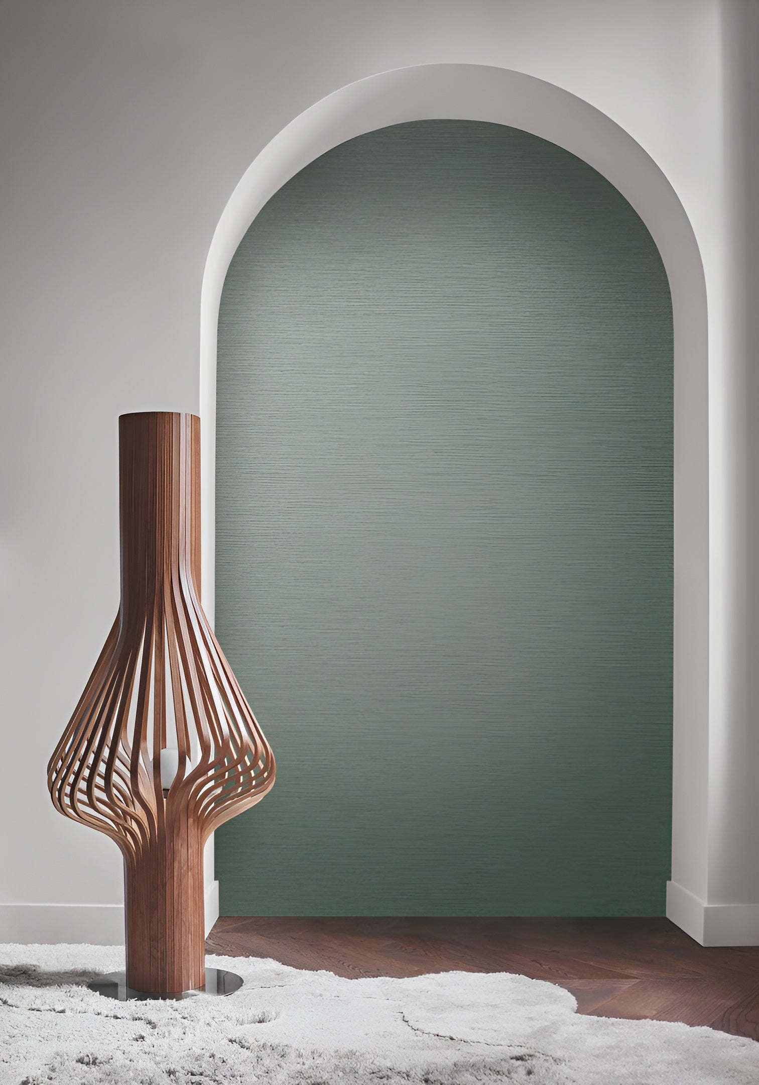 Structural wallpaper imitating canvas OCCITAN - BLEU PERSAN muted blue