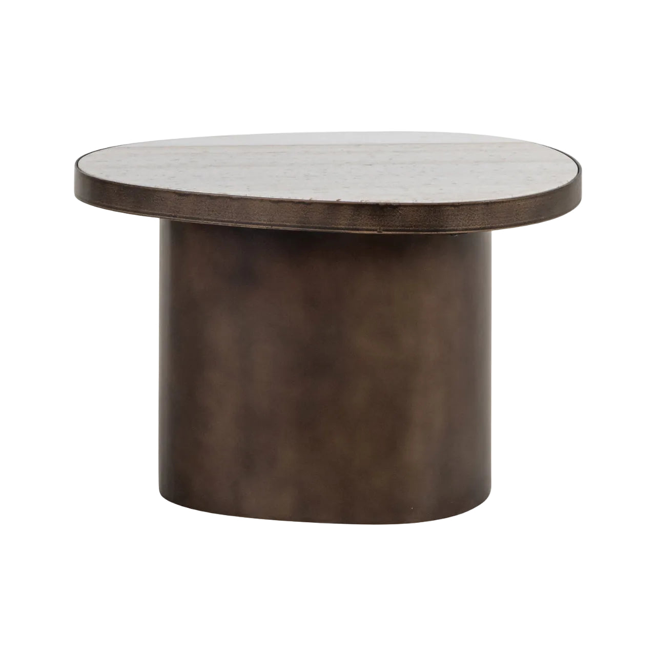 Bijzettafel BILOXI bruin met marmeren blad