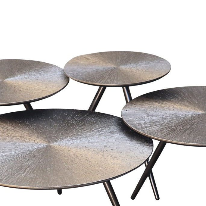 Set van salontafels QUADRA bronsgoud