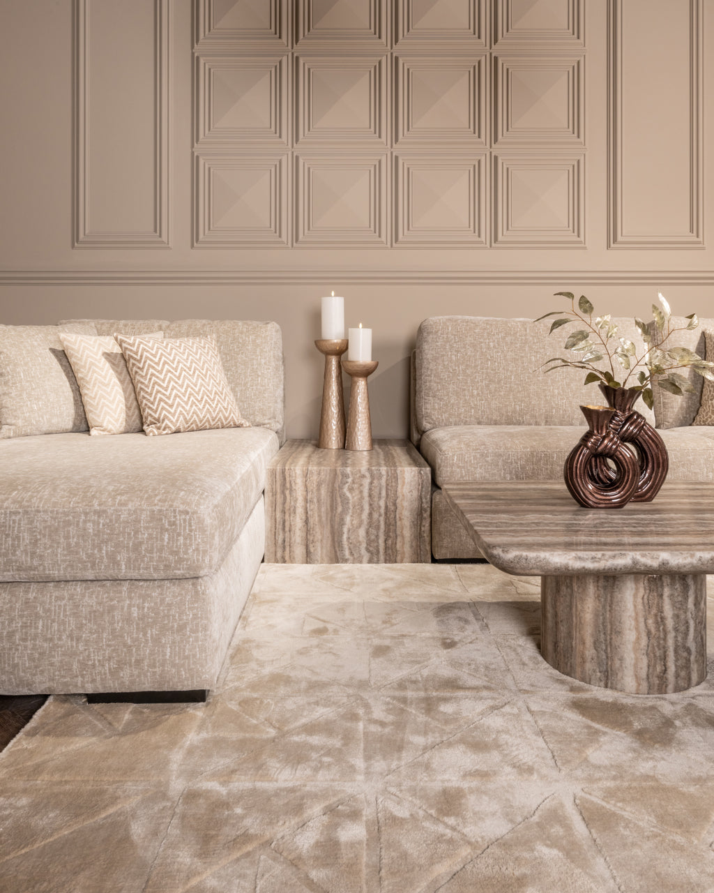 DULCE salontafel grijs-beige marmer