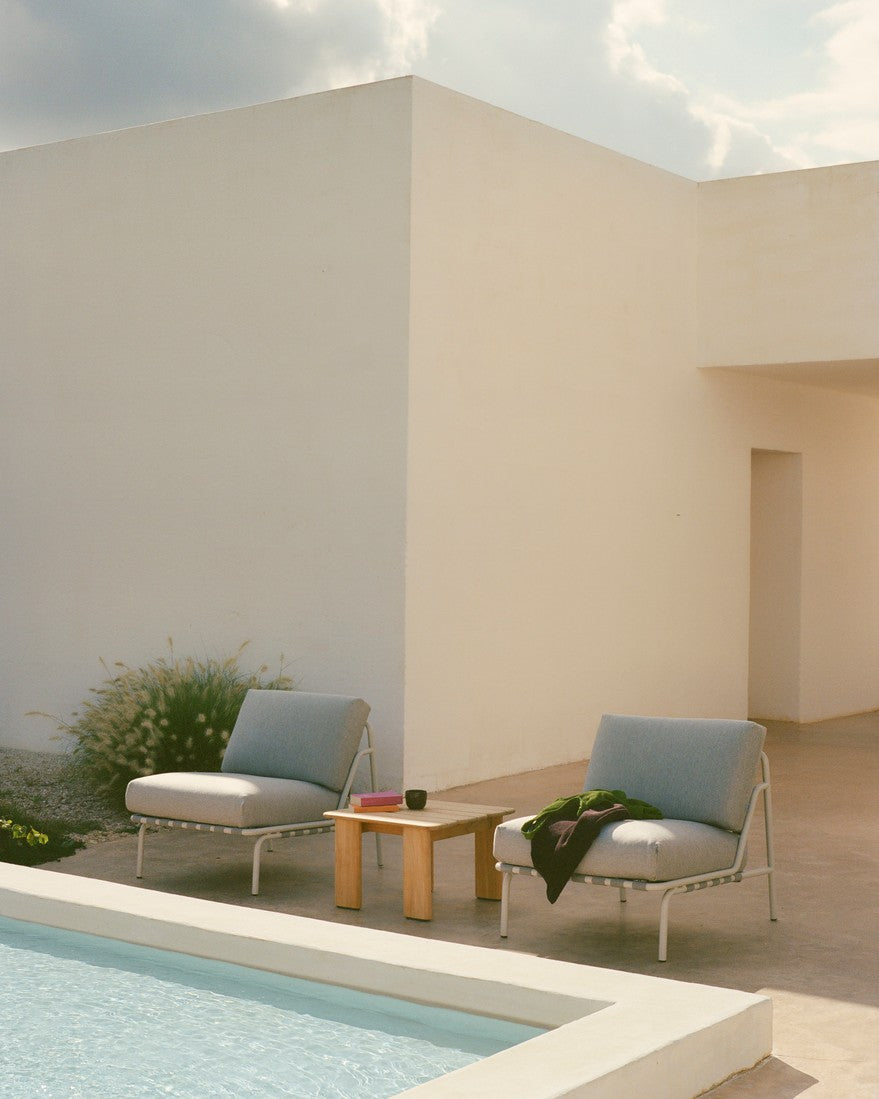 SETTLE Outdoor Armchair Gray with Green Base