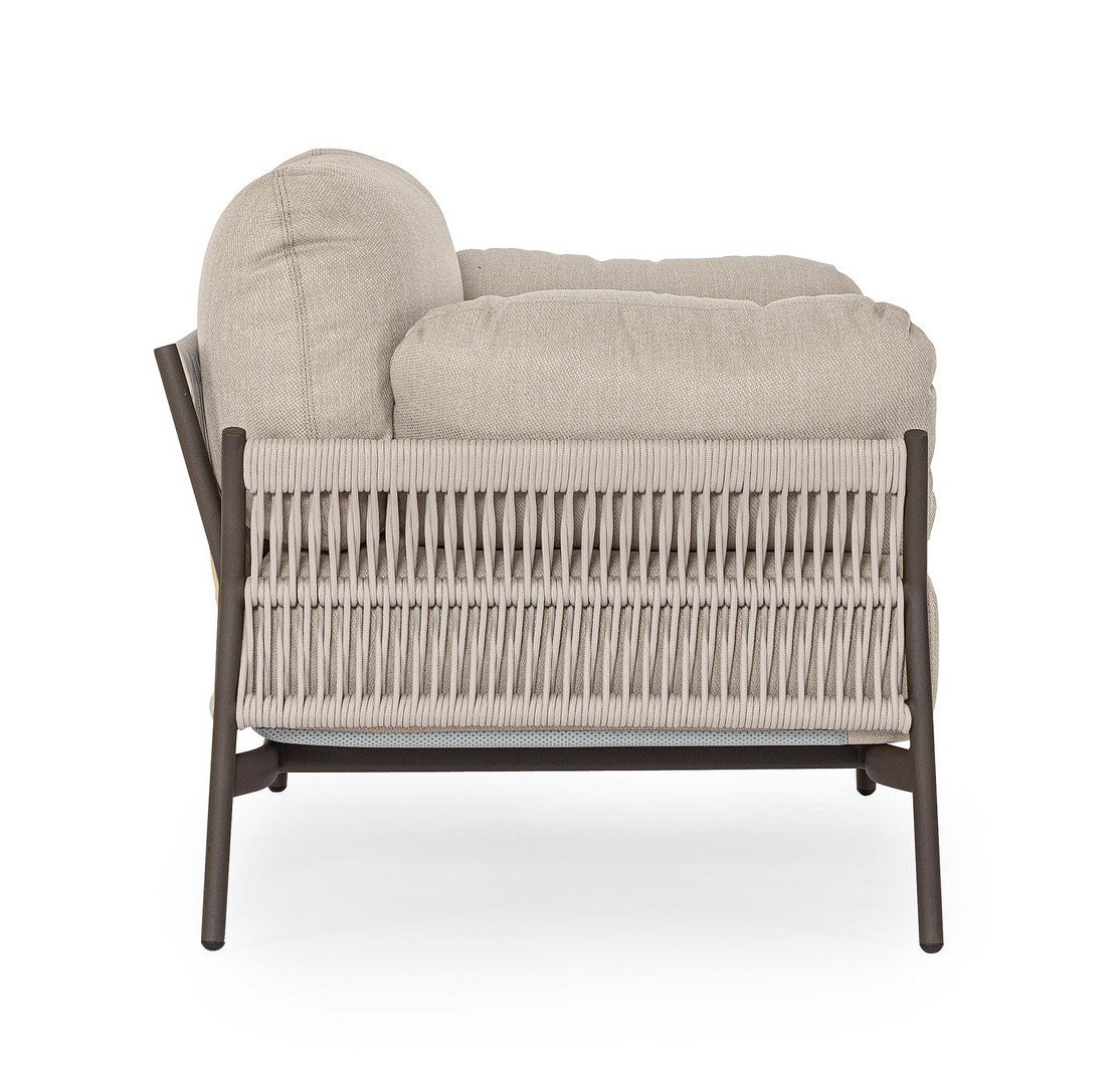 Buitenstoel PARDIS beige met een bruine basis