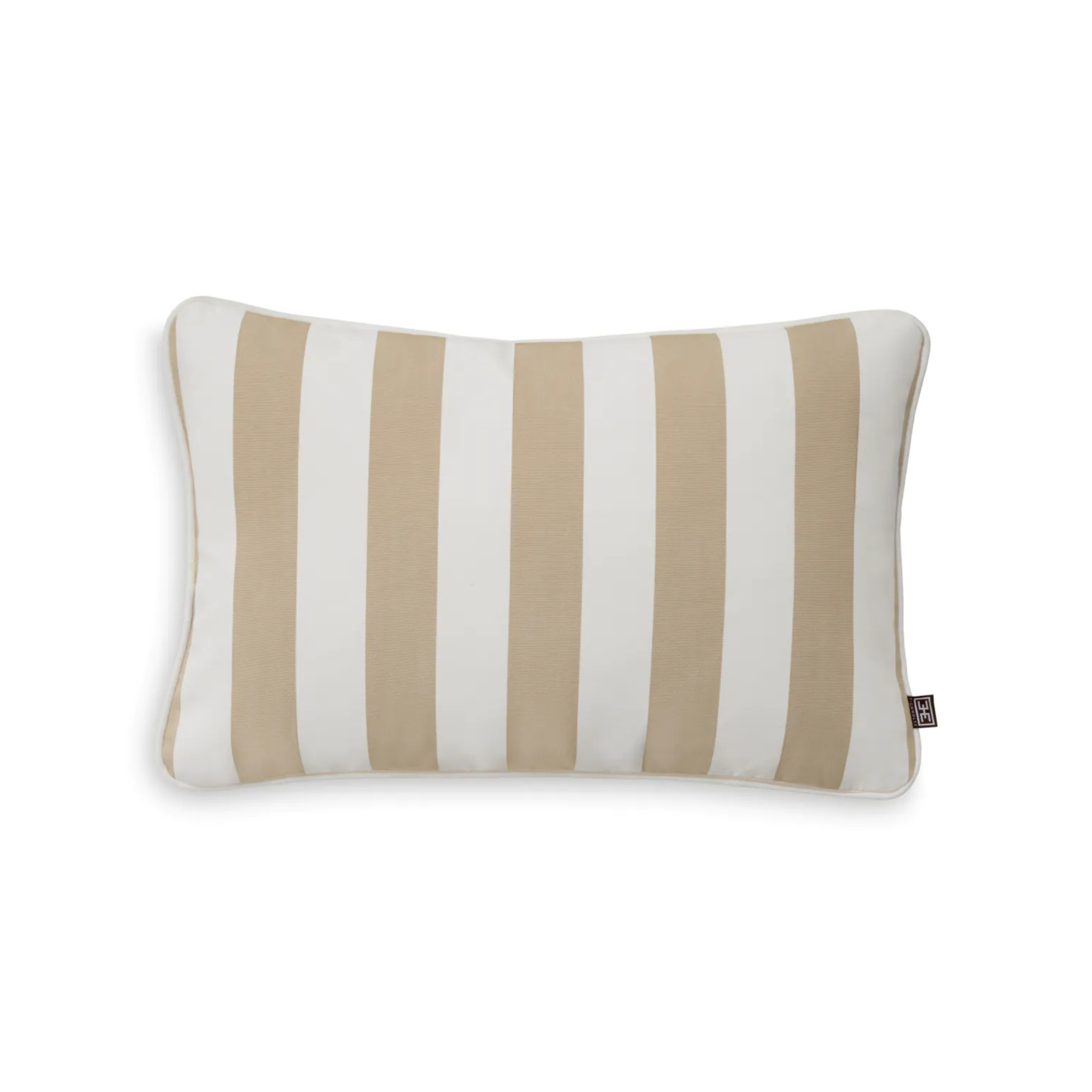 Rechteckiges Gartenkissen FLORENT beige mit Weiß