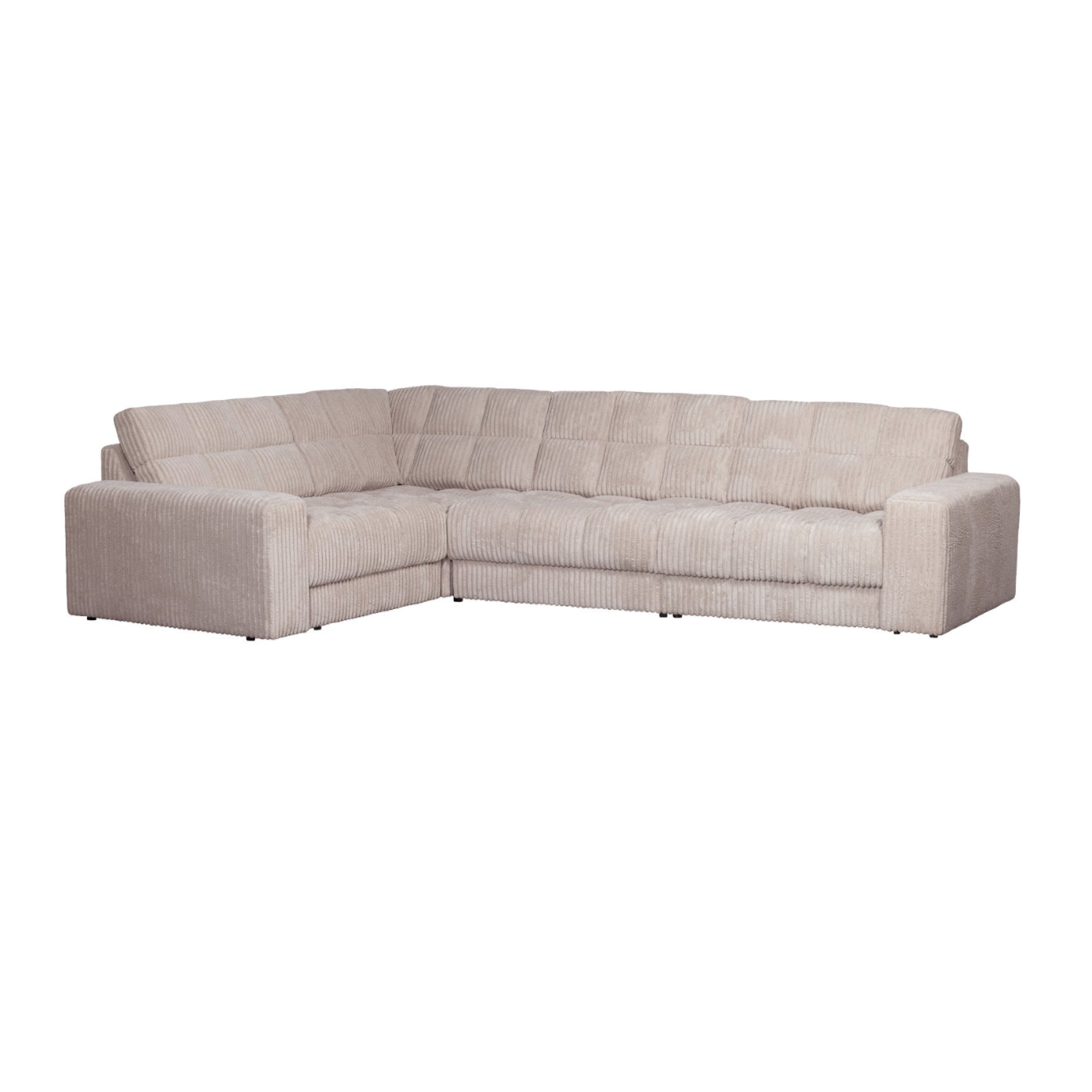Linksseitiges Ecksofa SECOND DATE in cremefarbener Cord-Optik