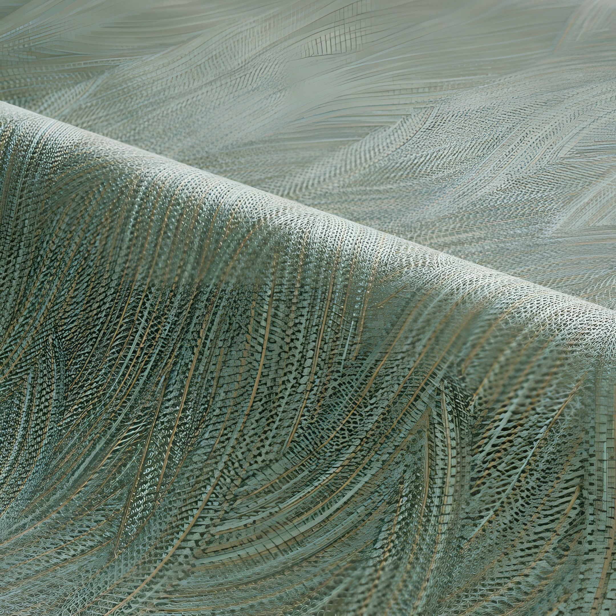 Structural wallpaper with an abstract wavy pattern JASSINE - CYPRES green