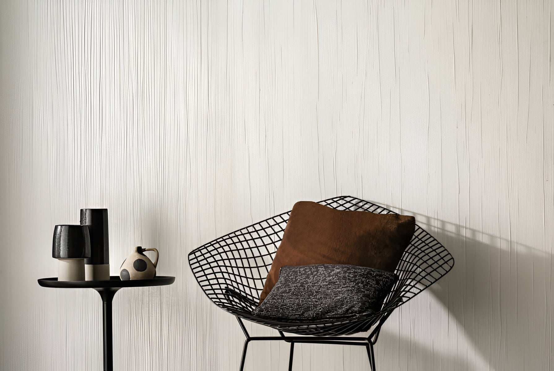 Textile wallpaper with a structural canvas imitation ATALANTA - OR CLAIR beige