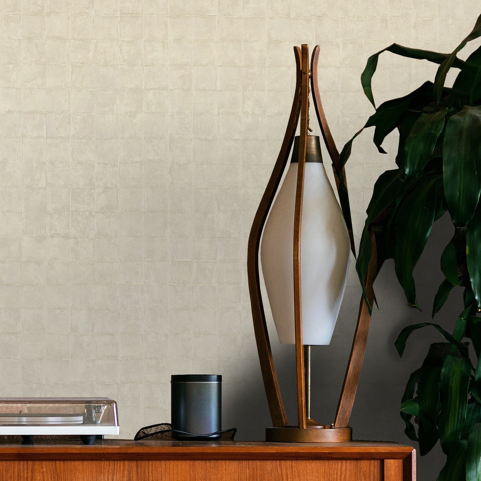 Structural wallpaper imitating tiles FAENZA - IVORY ivory
