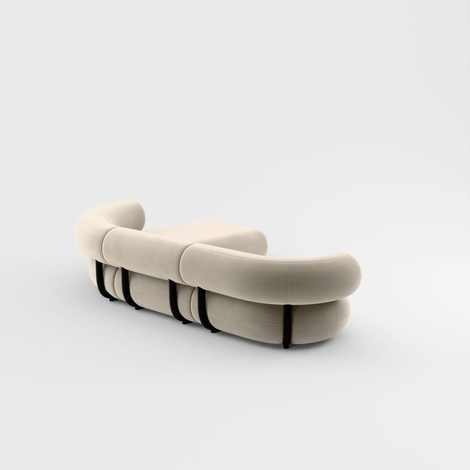 L -shaped modular corner upholstered