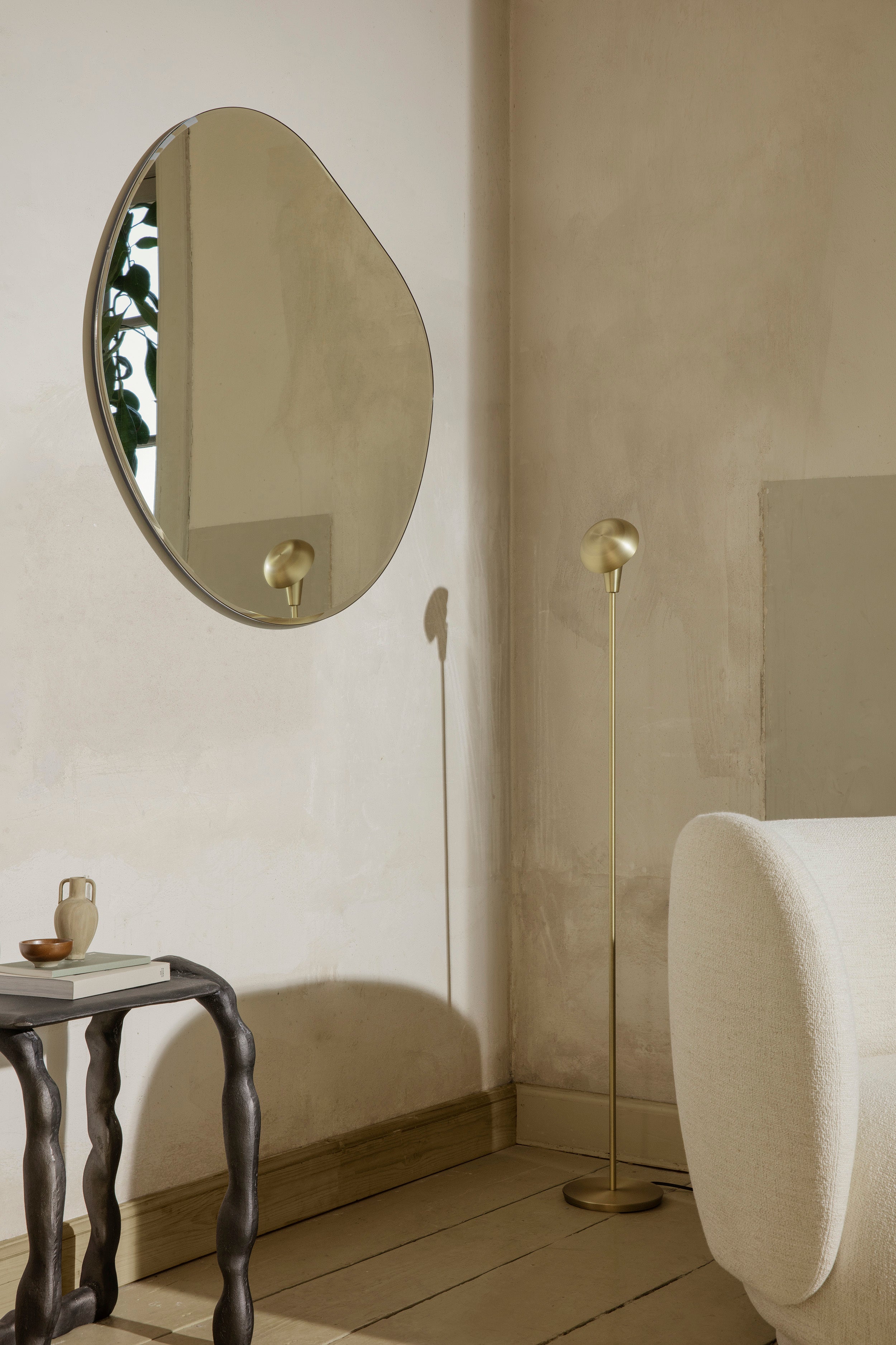 Tiny brass floor lamp