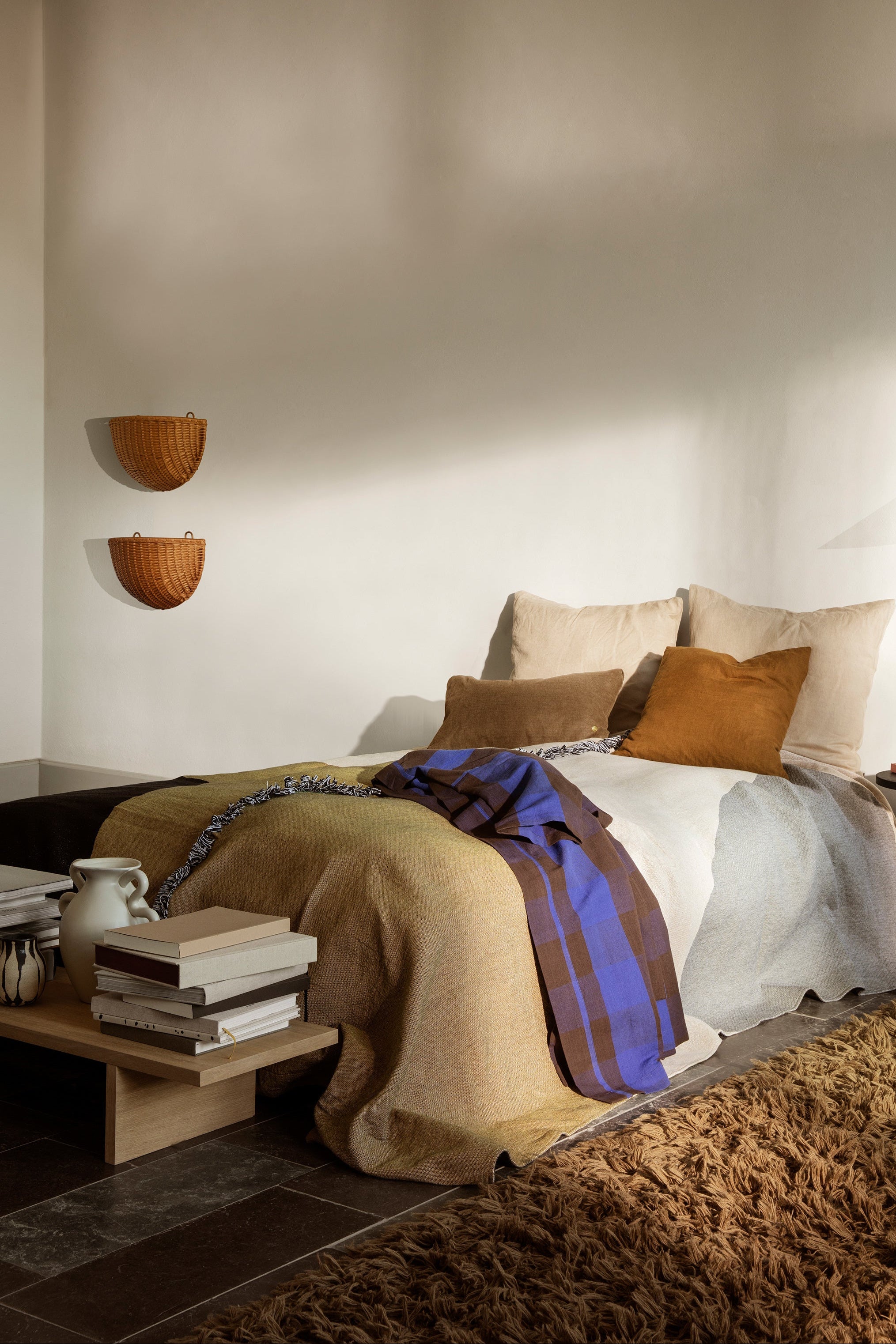 BRAIDED WALL POCKETS Hängekorb-Set, geflochtenes Rattan 