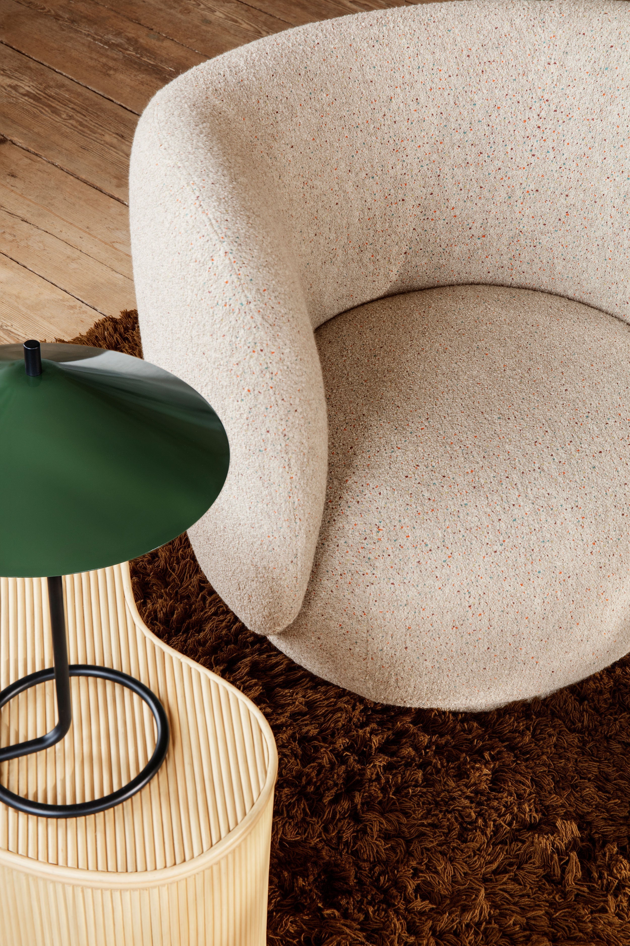 Fauteuil RICO LOUNGE Wol Boucle crème