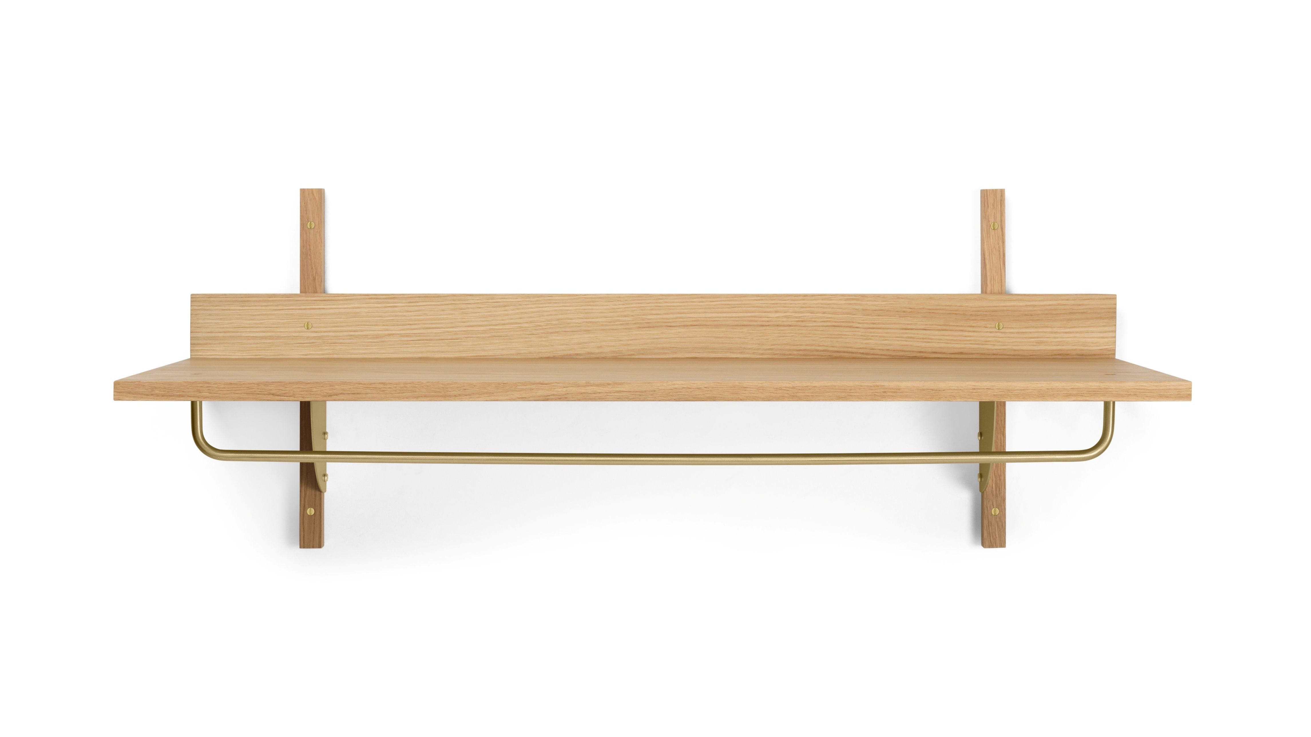 SECTOR RACK PLANK met eikenfineer en messing afwerking