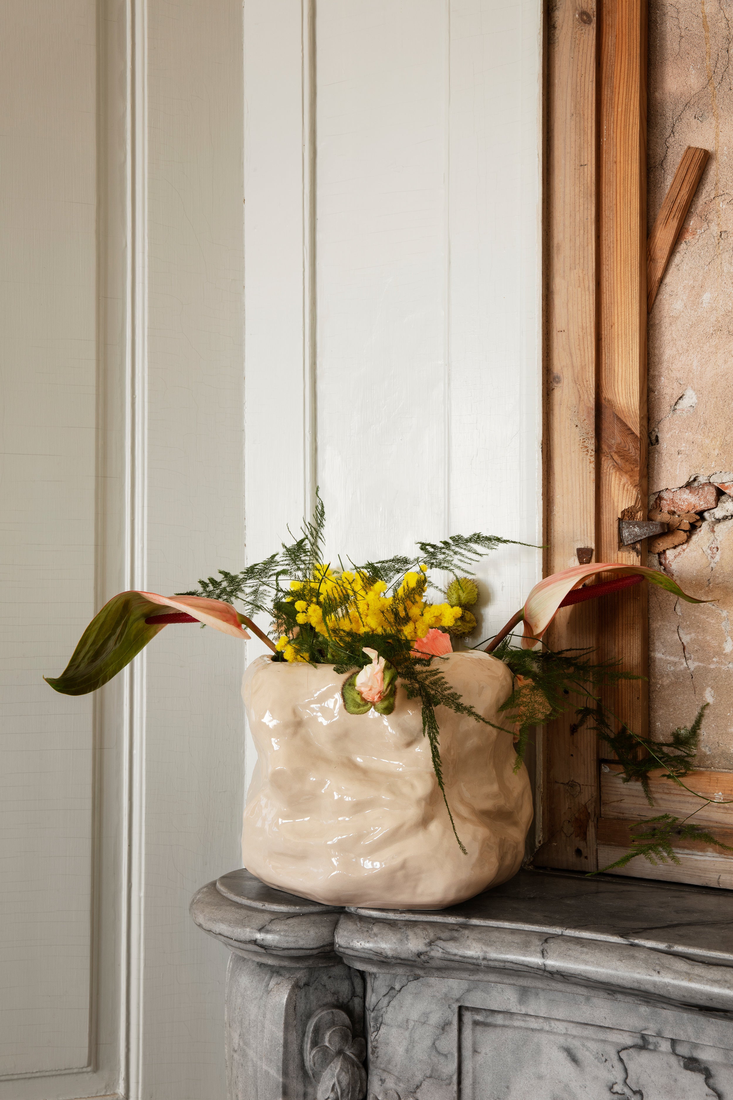Bloempot TUCK beige