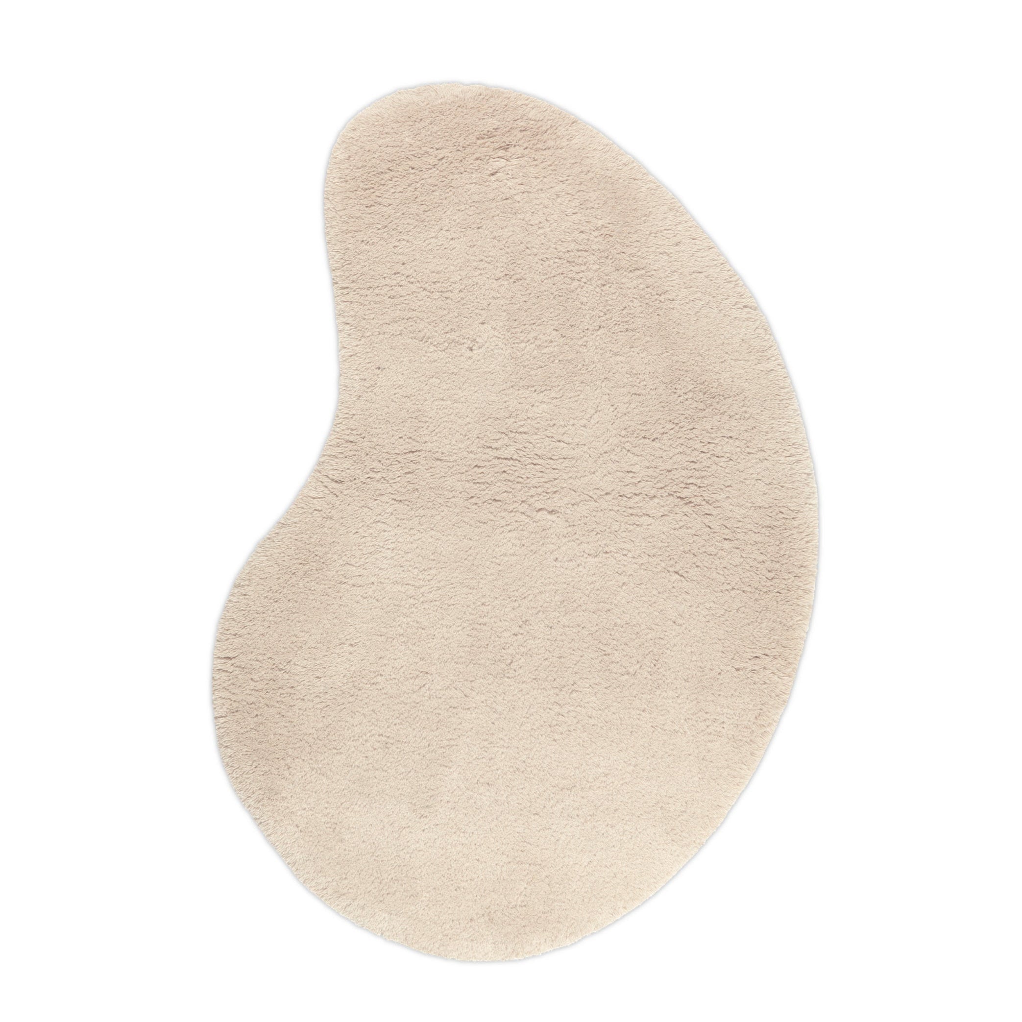 Ovaler Teppich FORMA gebrochenes Weiß mit langem Flor