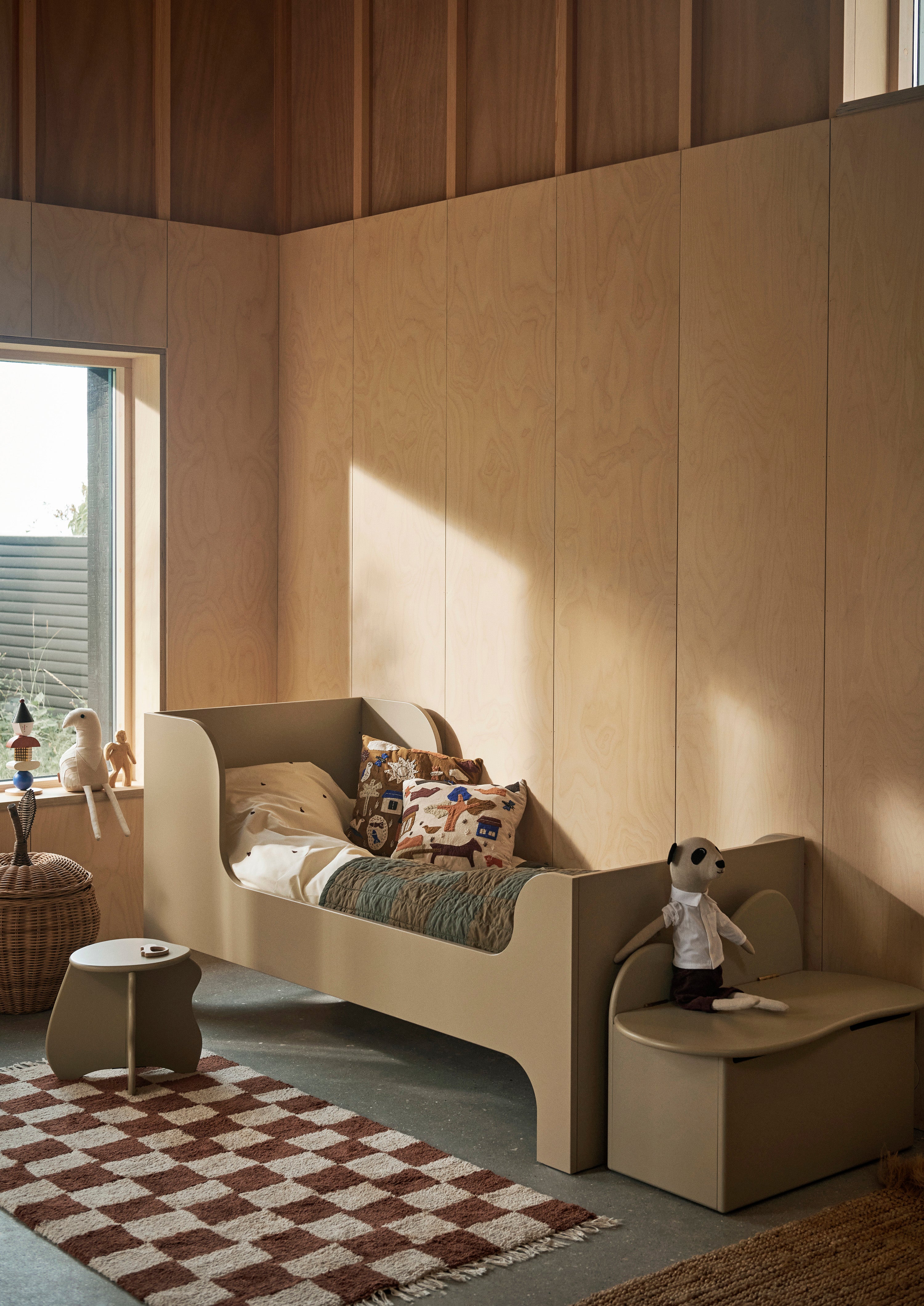 Children's bench with storage SLOPE beige