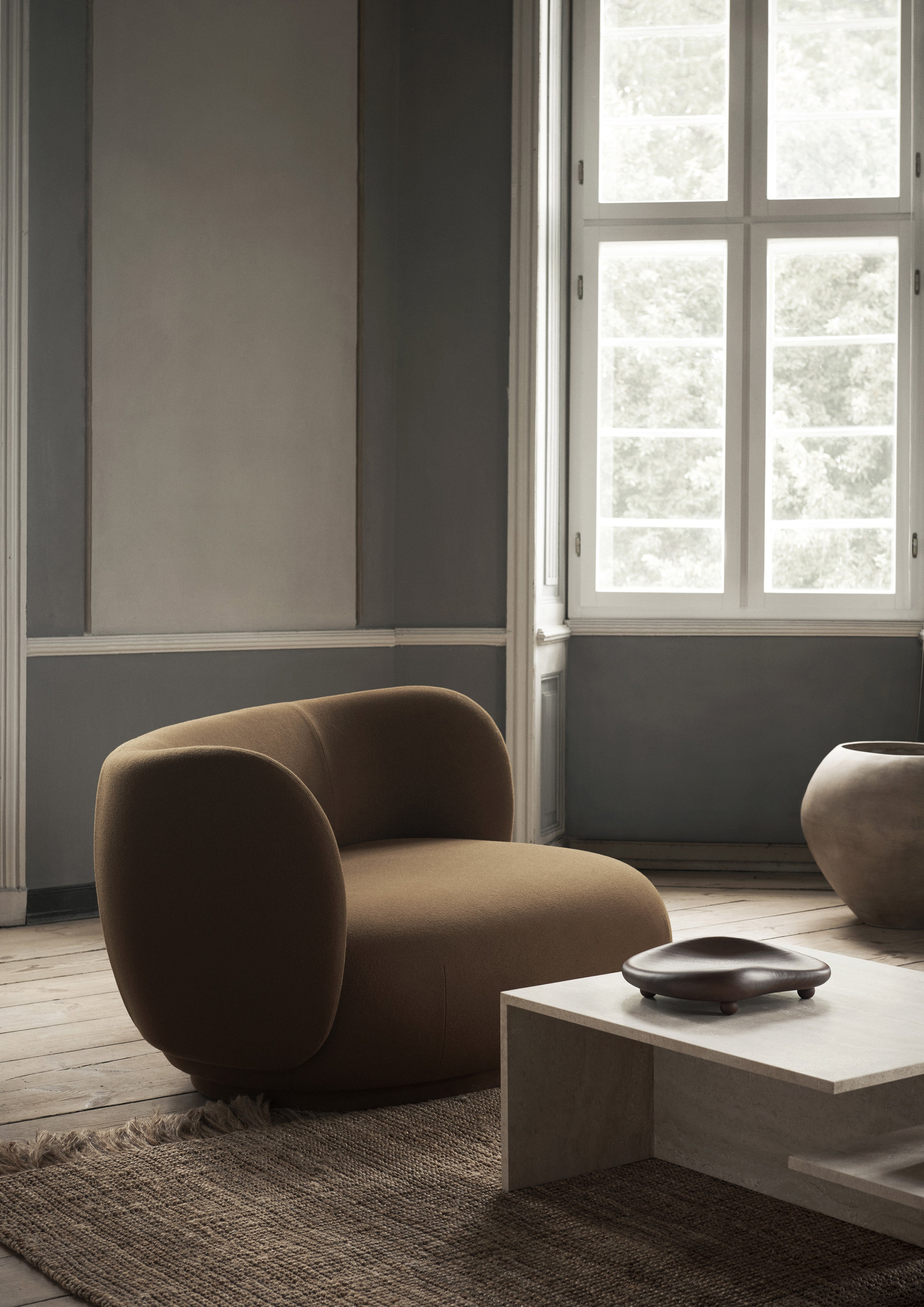 Bank rechts RICO CURVE gestoffeerd