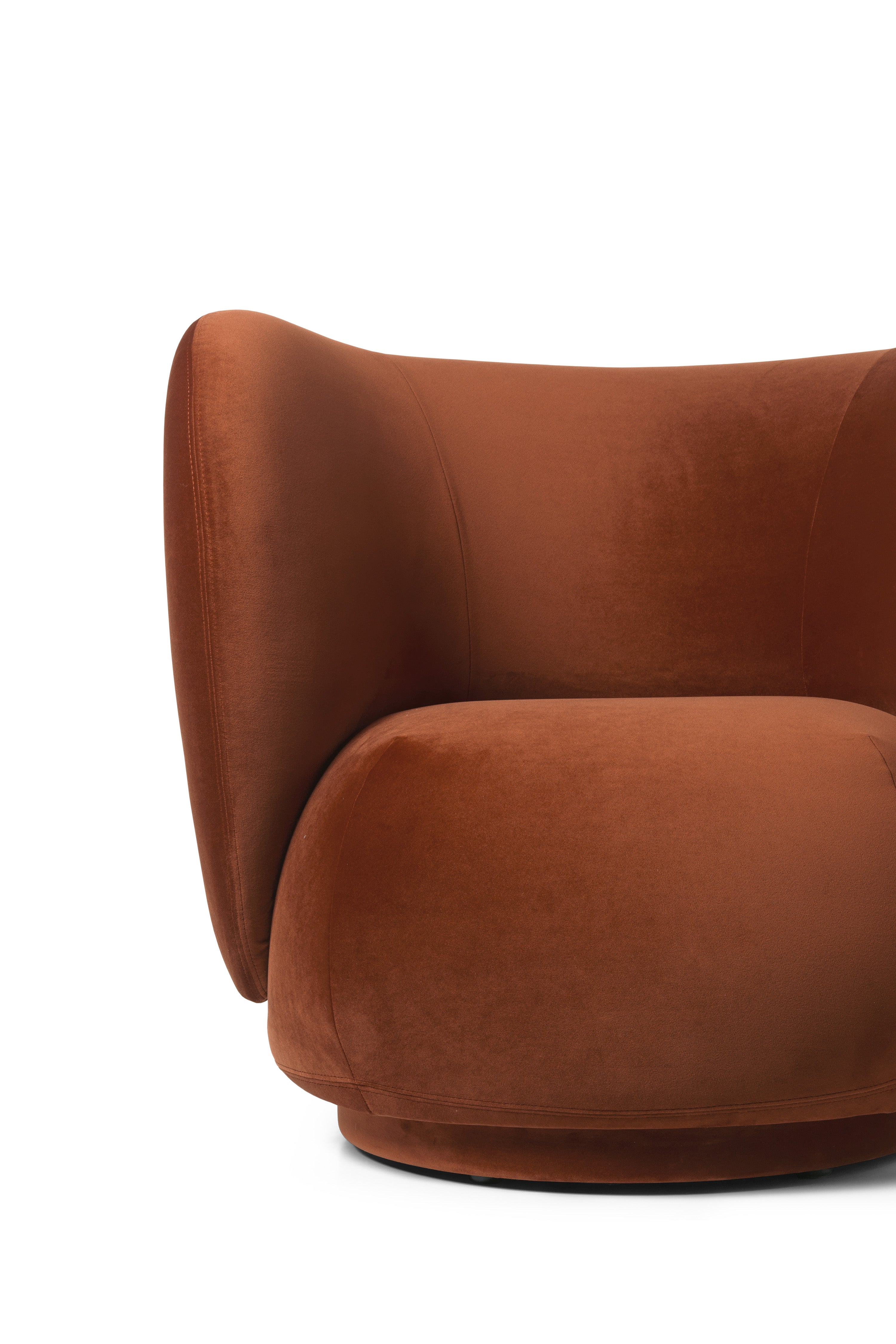 Fauteuil RICO LOUNGE Rijke Fluweel roestkleurig