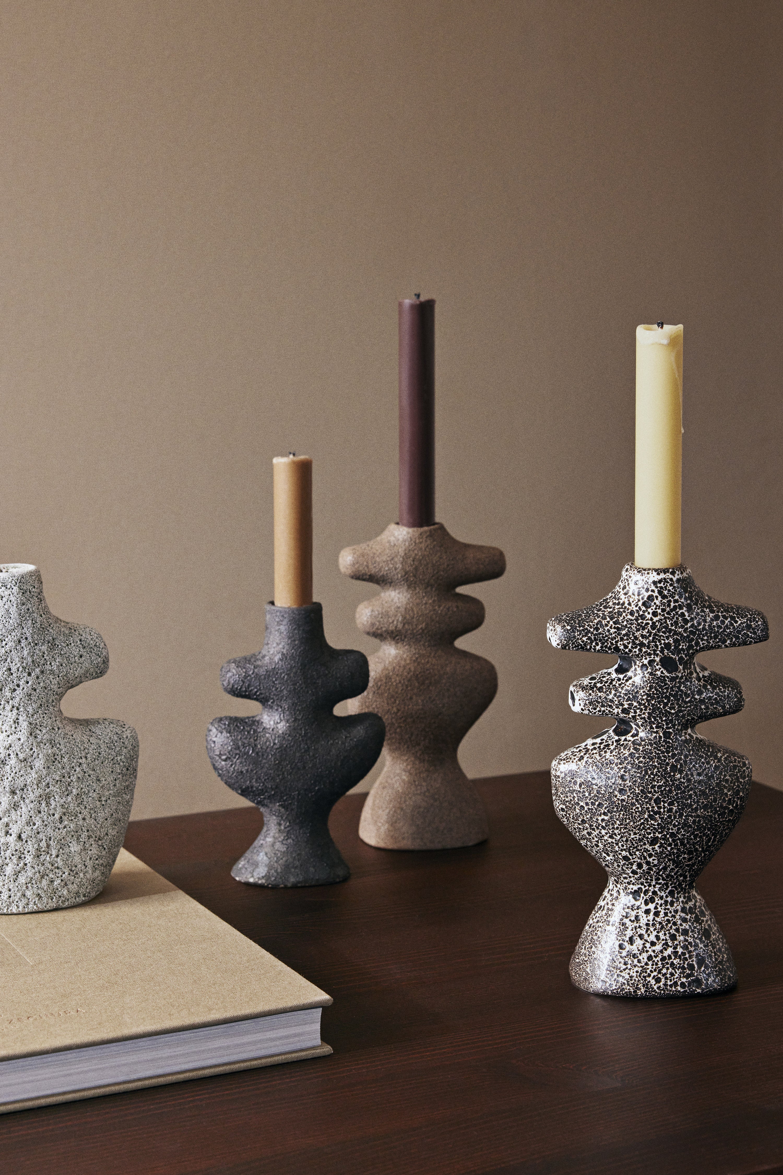 PURE candle set brown with pink