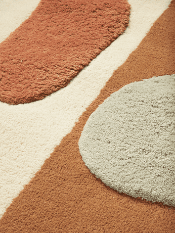 Vloerkleed BLOCO baksteen met beige
