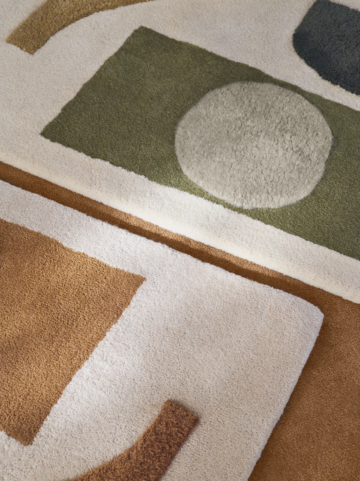 Vloerkleed BLOCO baksteen met beige