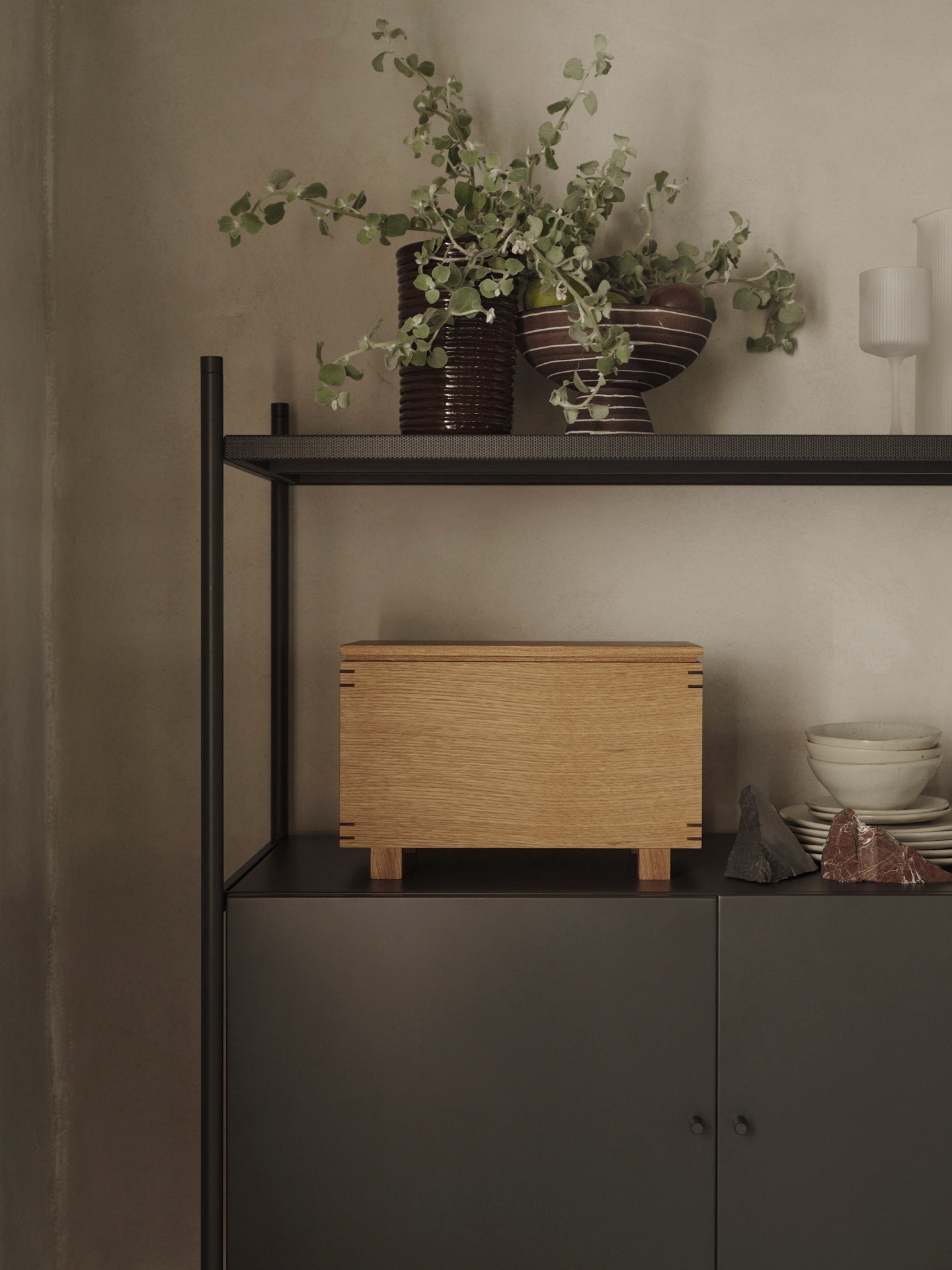 Braune Cord -Vase