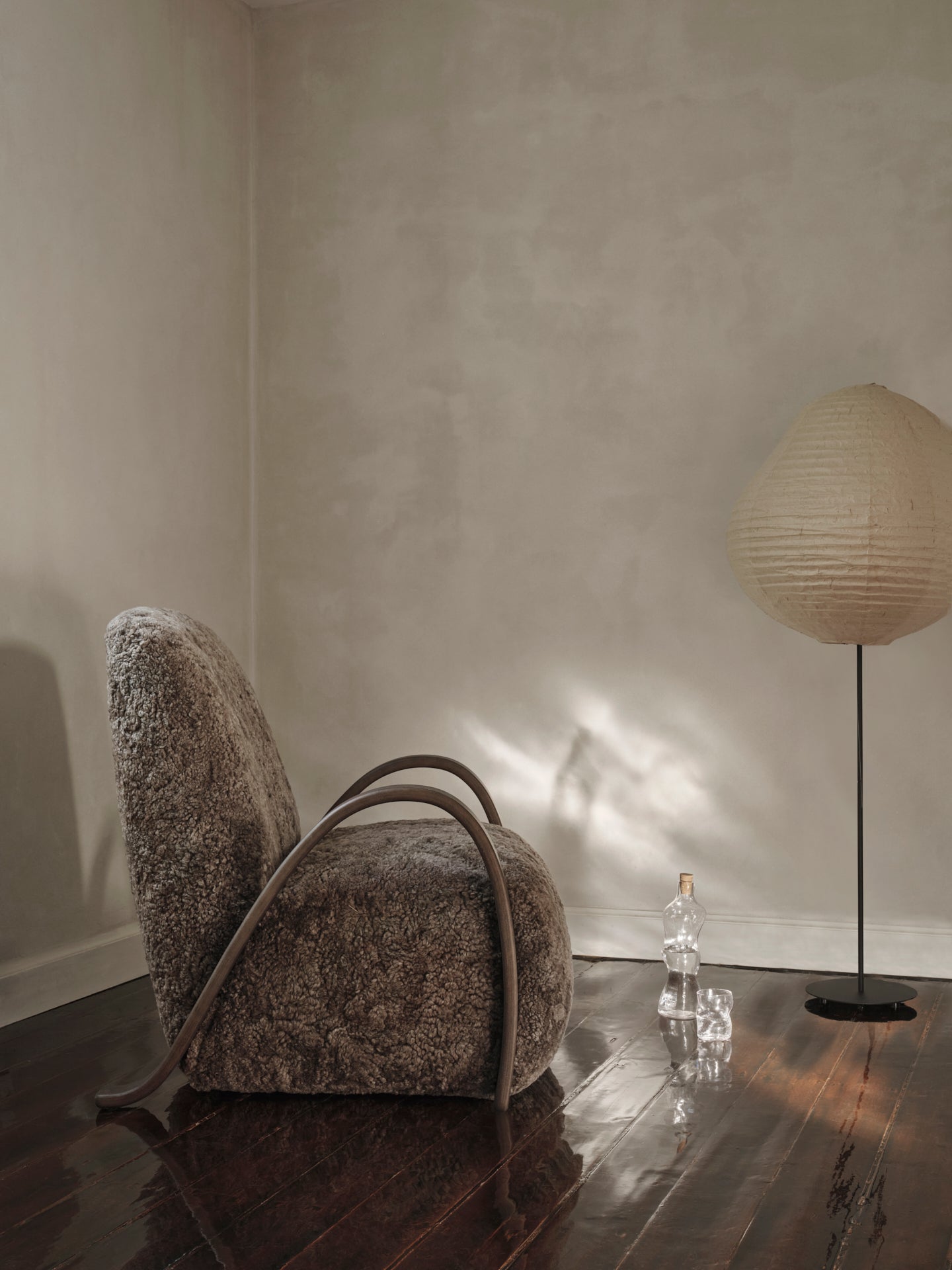 Vloerlamp KURBIS TALL van Washi-papier