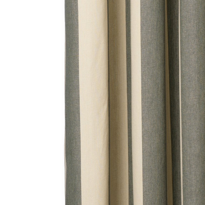 CHAMBRAY Shower Curtain Green with Beige